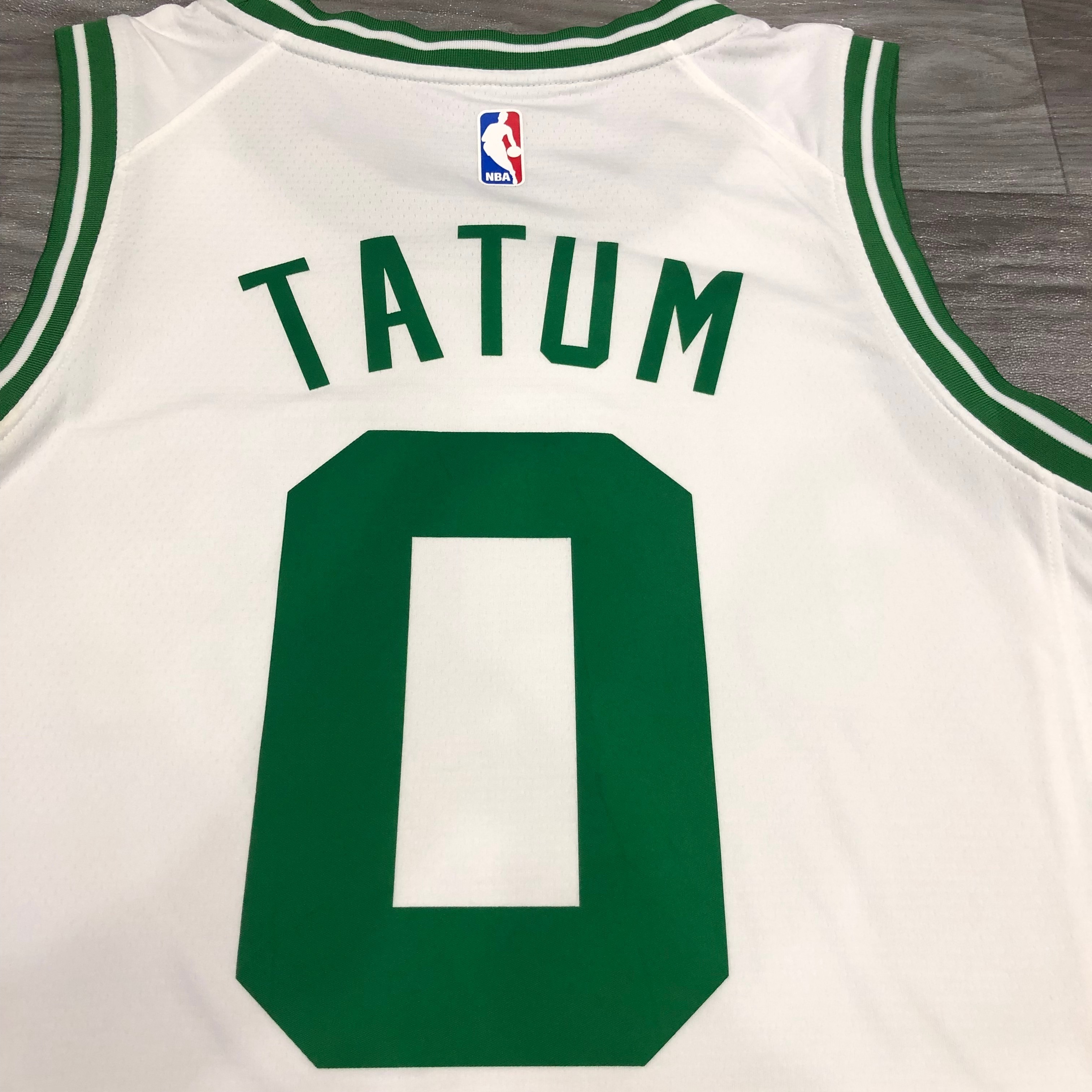 NBA Boston Celtics Retro White with Green Name #0 TATUM Jersey High Quality Name and Number Print - leoleo123123