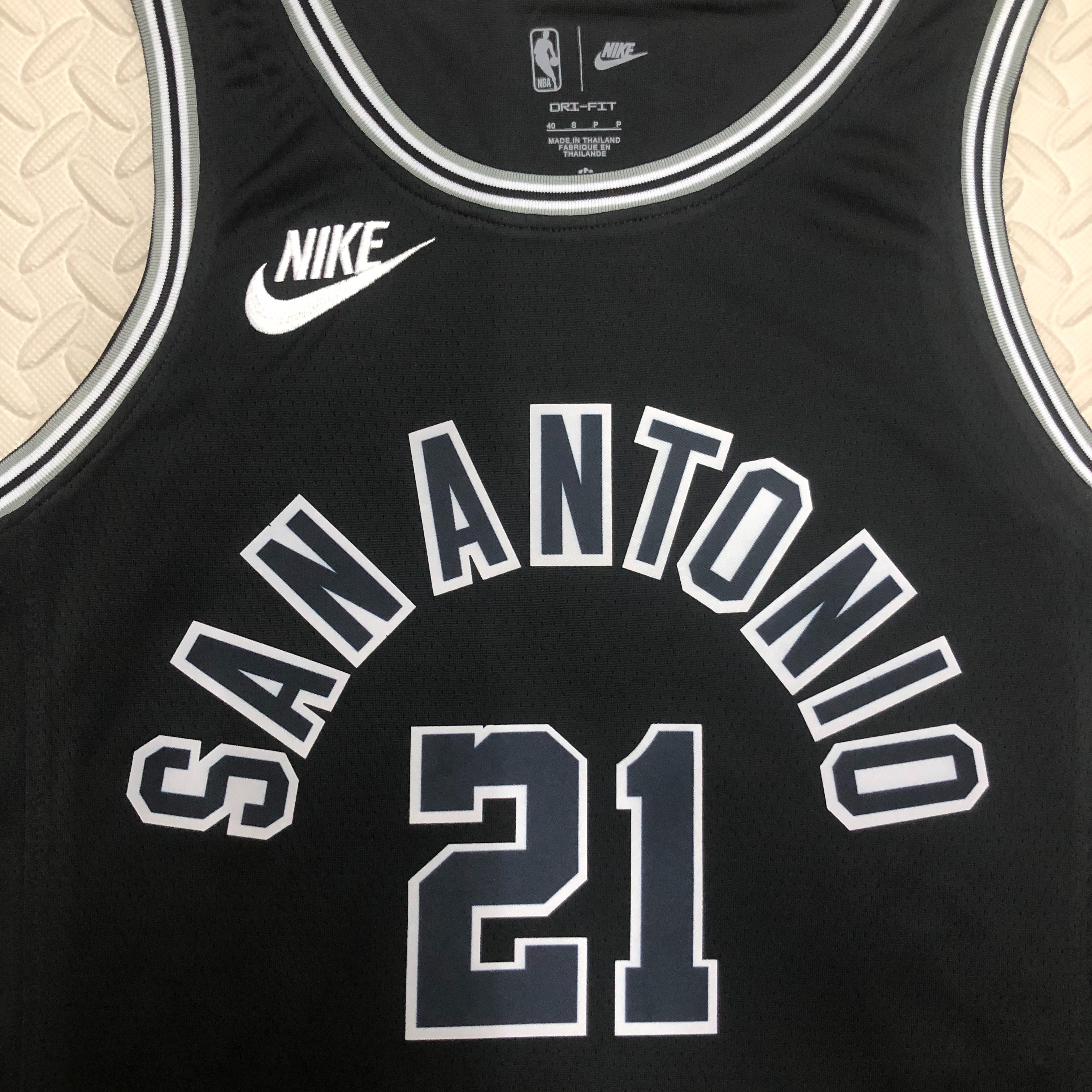NBA Men Season 2023 San Antonio Spurs Black Retro #21 DUNCAN Jersey High Quality Name and Number Print - leoleo123123