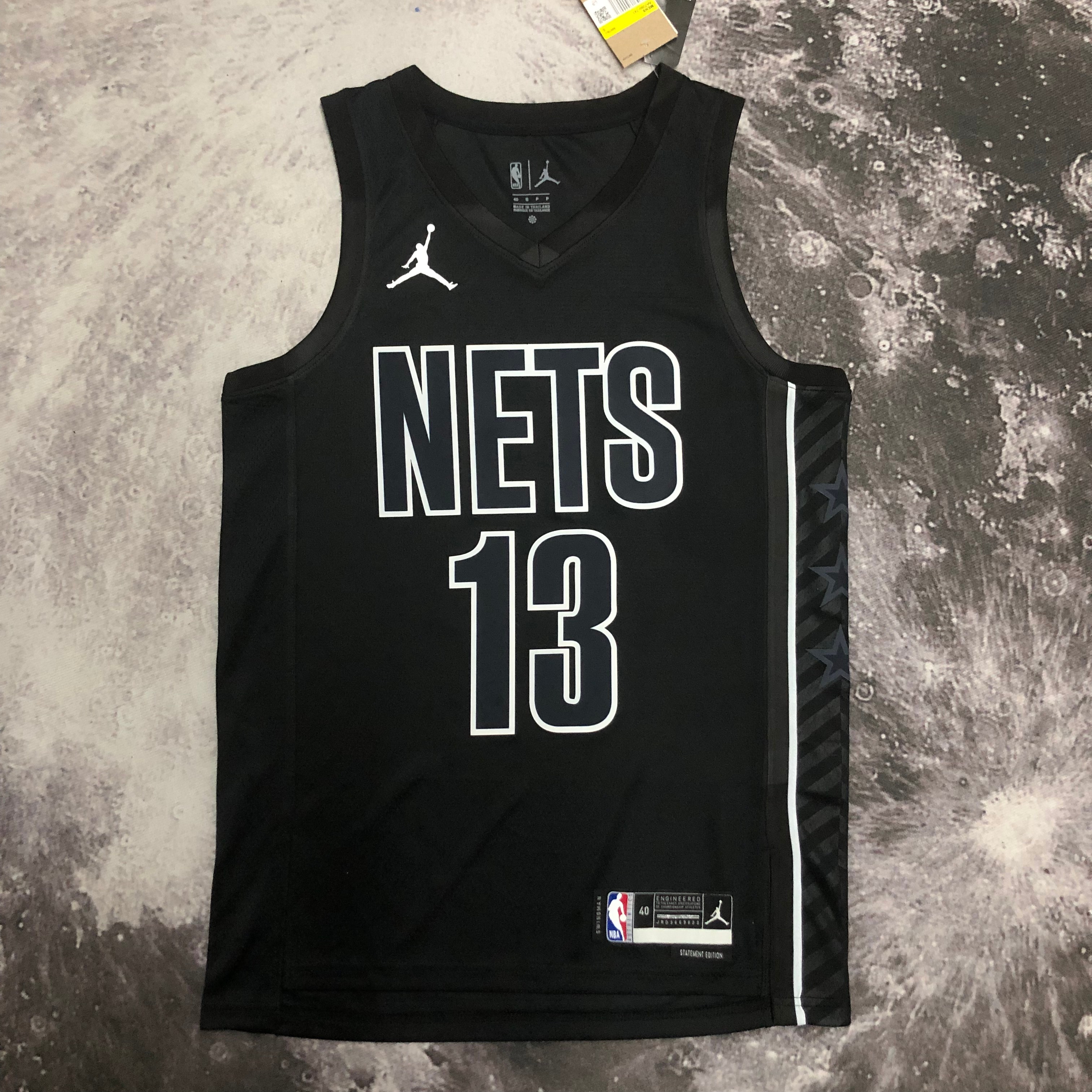 NBA Men 2023 Brooklyn Nets Black with Jordan Logo #13 HARDEN Jersey High Quality Name and Number Print - leoleo123123