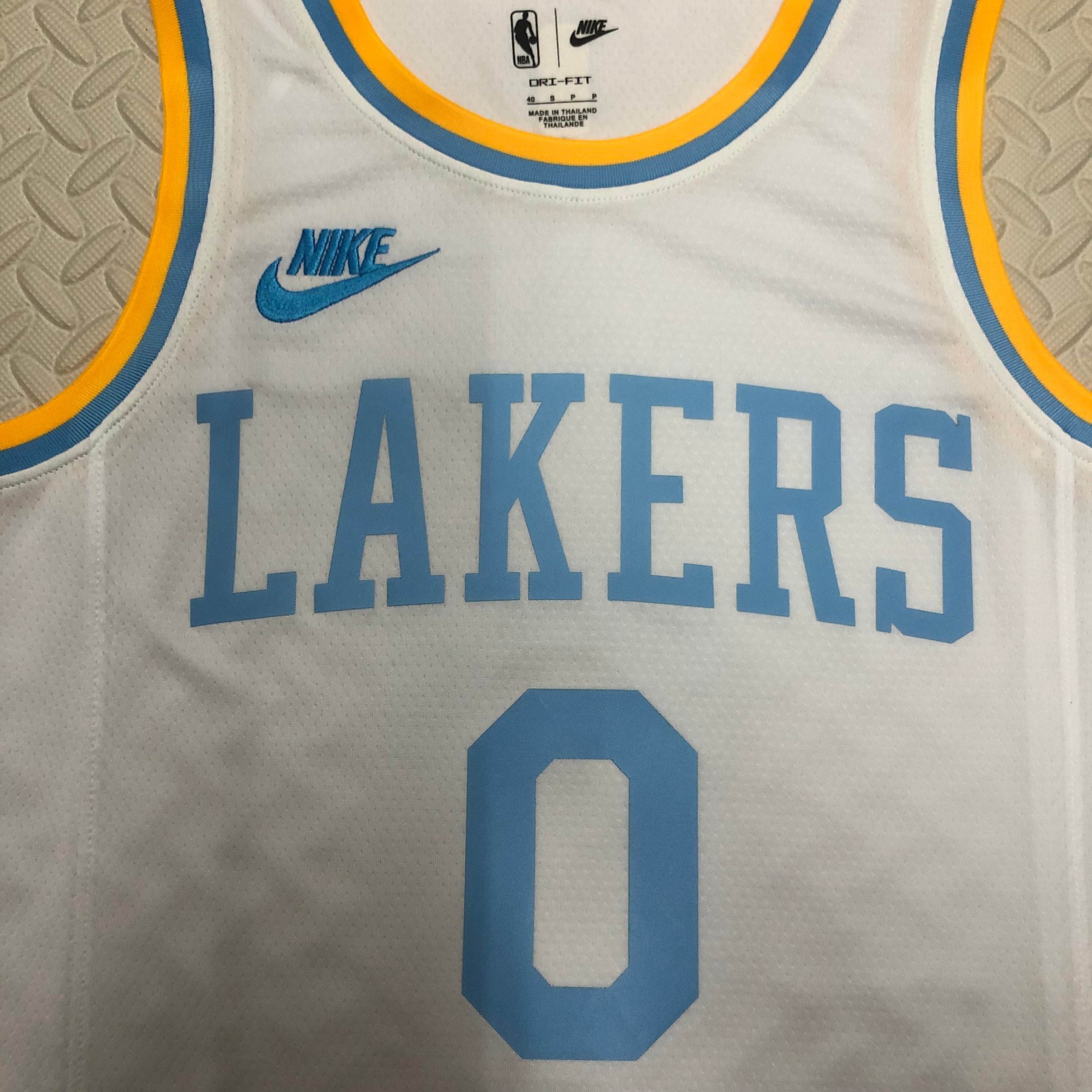NBA Men Season 2023 Los Angeles Lakers White Retro Round Neck #0 WESTBROOK Jersey High Quality Name and Number Print - leoleo123123