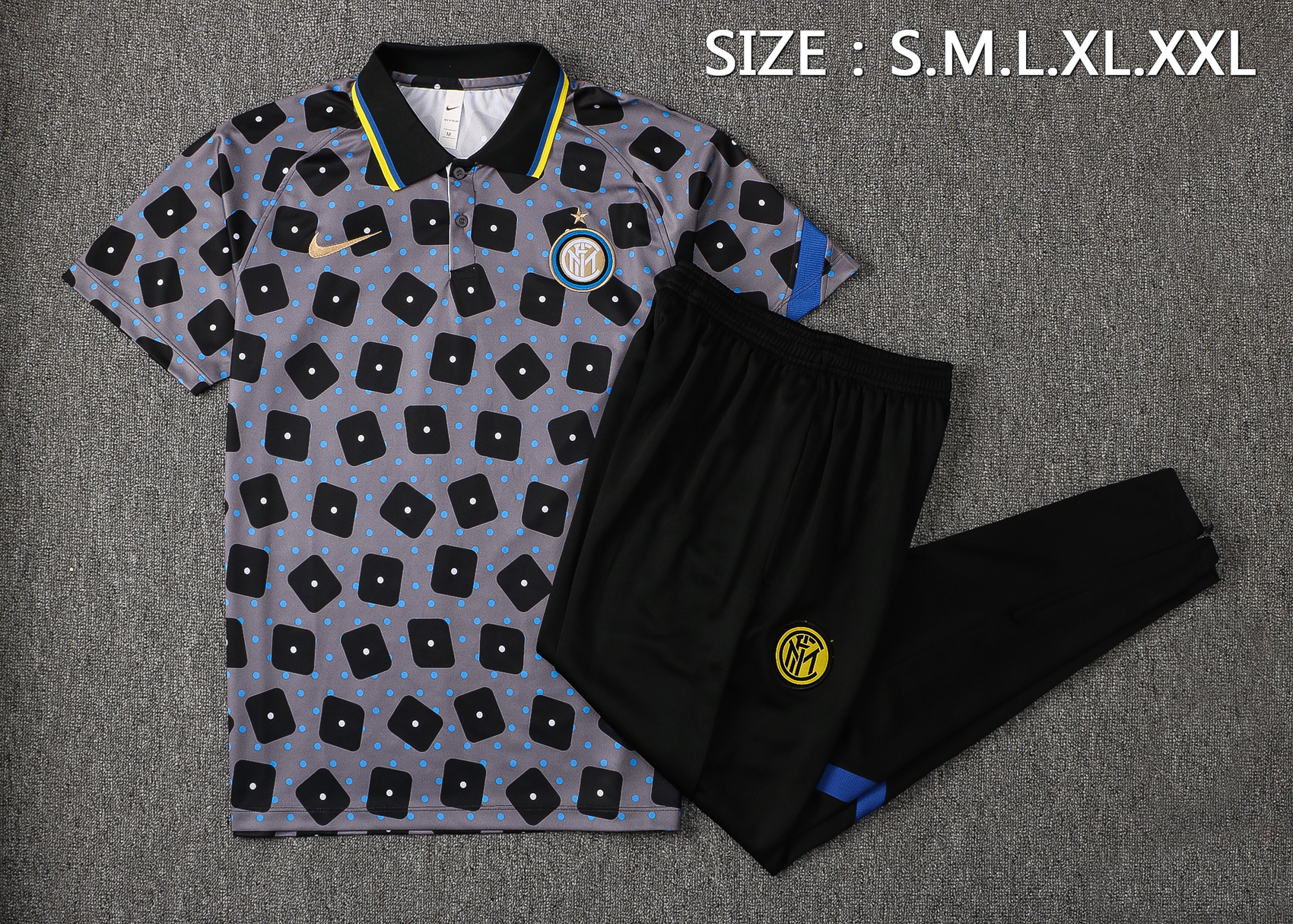21-22 Inter Milan Grey Polo Training Tracksuit Thai Quality - leoleo123123