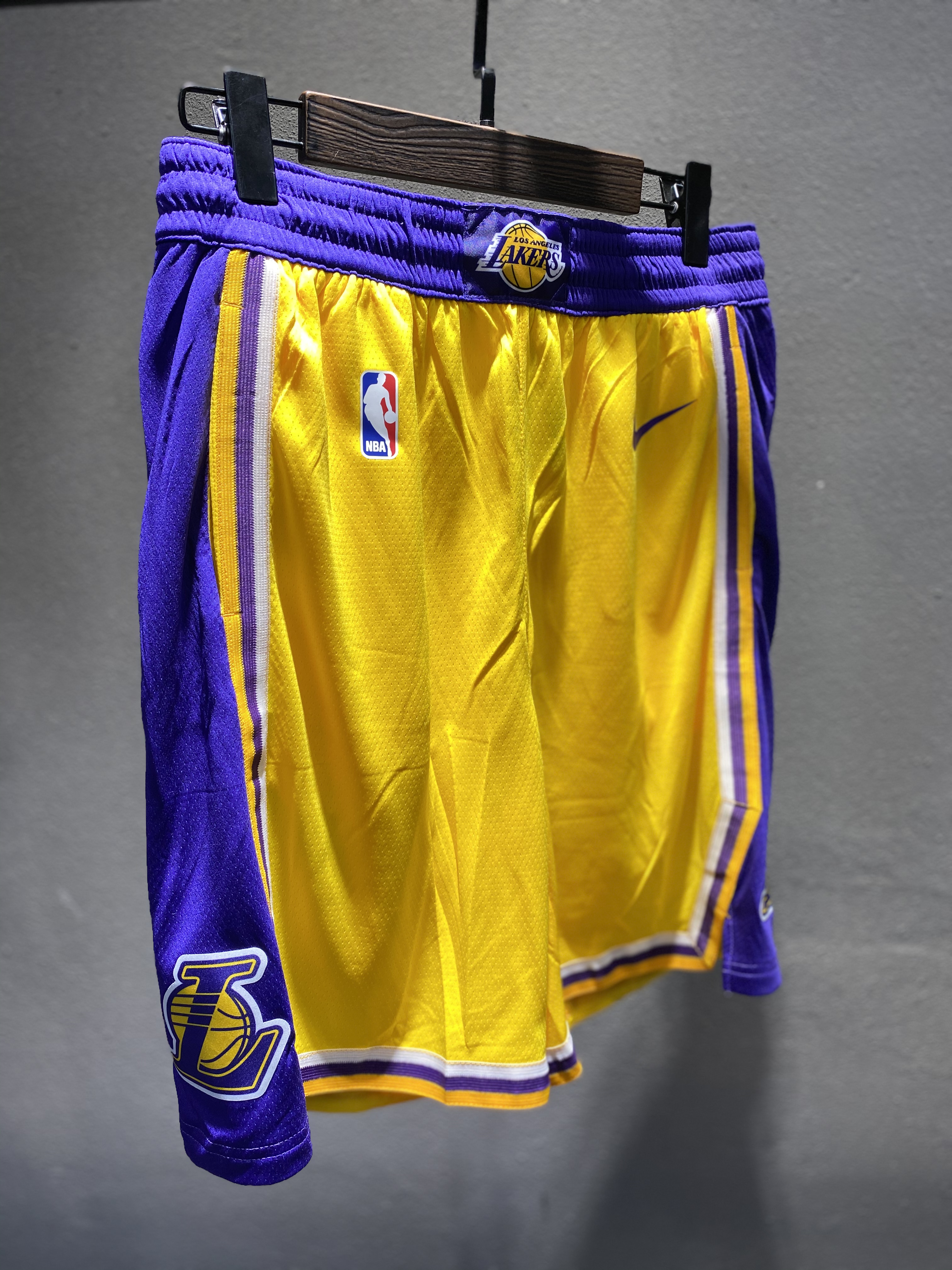 NBA Men Los Angeles Lakers Retro Yellow Pant Short High Quality - leoleo123123