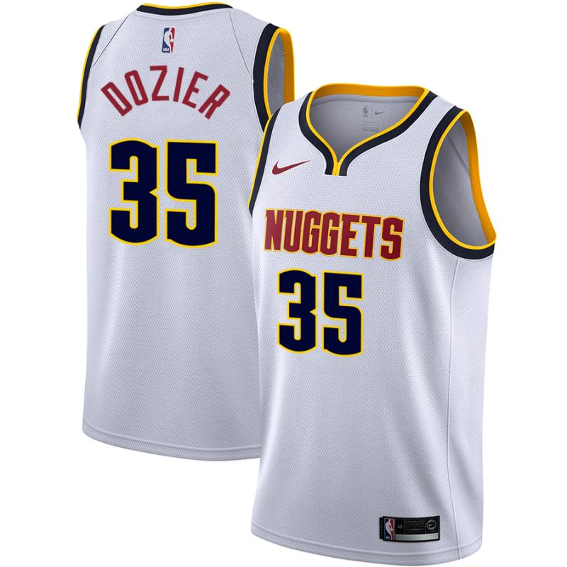 NBA Men Denver Nuggets White #35 DOZIER Jersey High Quality Name and Number Print - leoleo123123