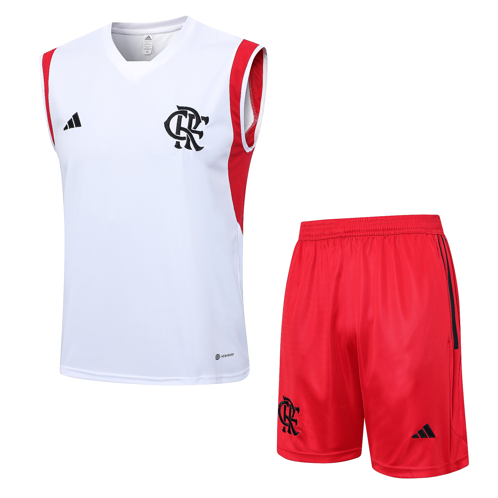 23/24 Flamengo White Vest and Short Pant Training Set -Training Tracksuit - leoleo123123
