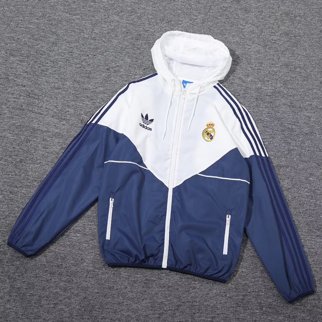 23/24 Real Madrid Blue Windbreaker Jacket 1:1 Quality - leoleo123123