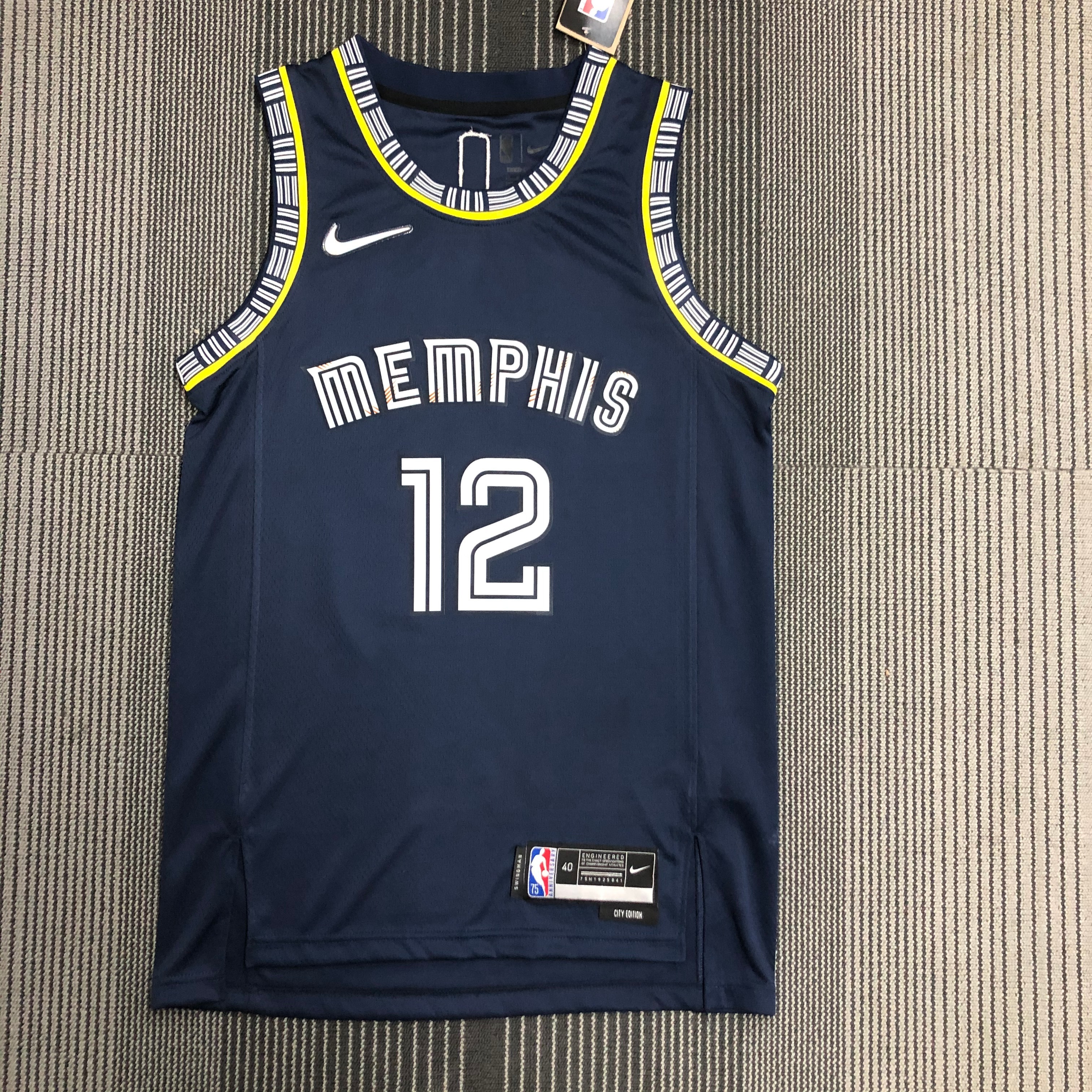 NBA Season 2022 Memphis Grizzlies Dark Blue #12 MORANT Jersey High Quality Name and Number Print - leoleo123123