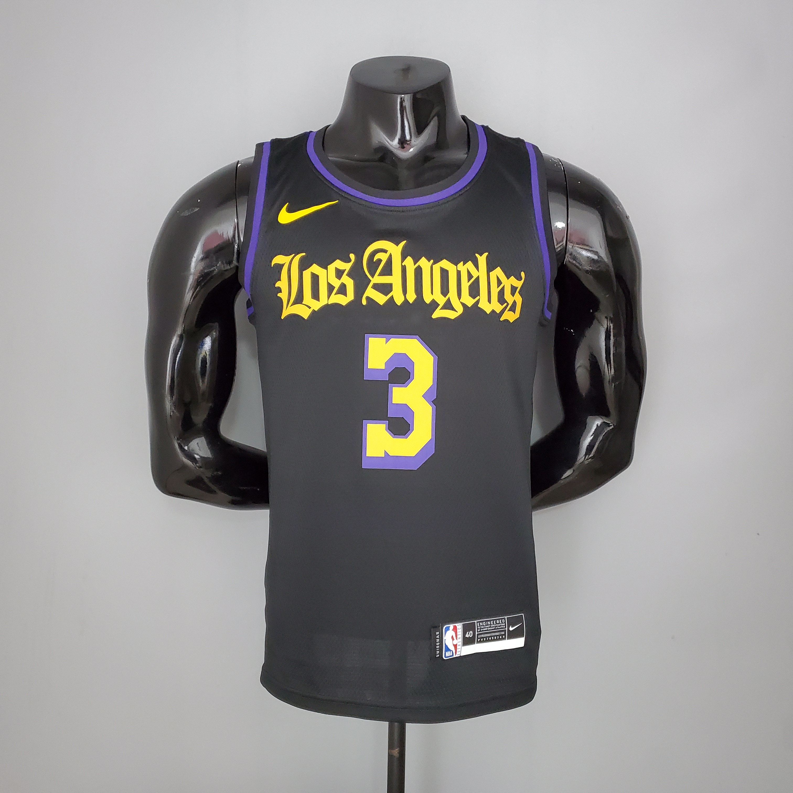 2021 DAVIS#3 Los Angeles Lakers Black Latin Black NBA Jersey High Quality Name and Number Print - leoleo123123