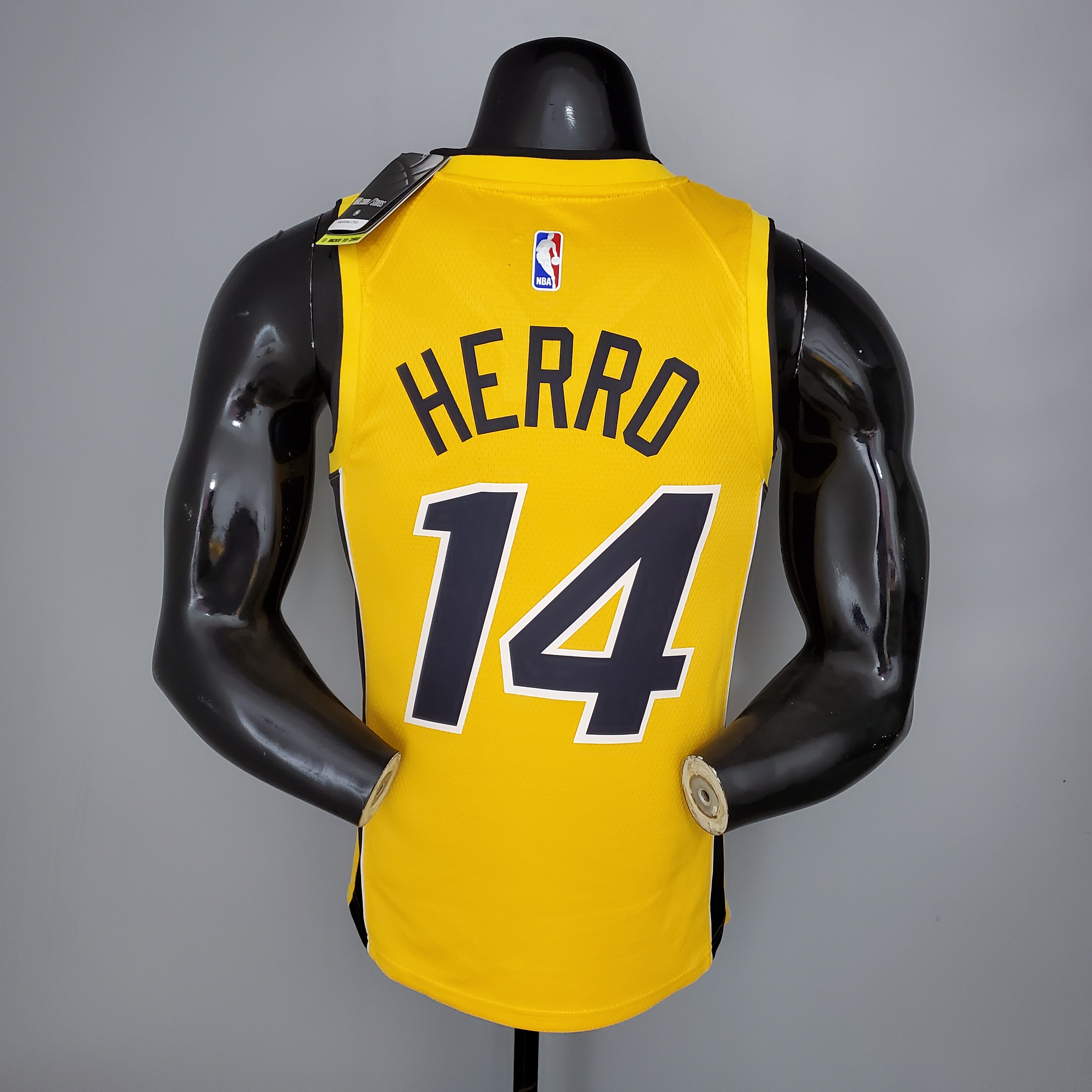 NBA Men Season 2021 Miami Heat Yellow Award Version #14 HERRO Jersey High Quality Name and Number Print - leoleo123123