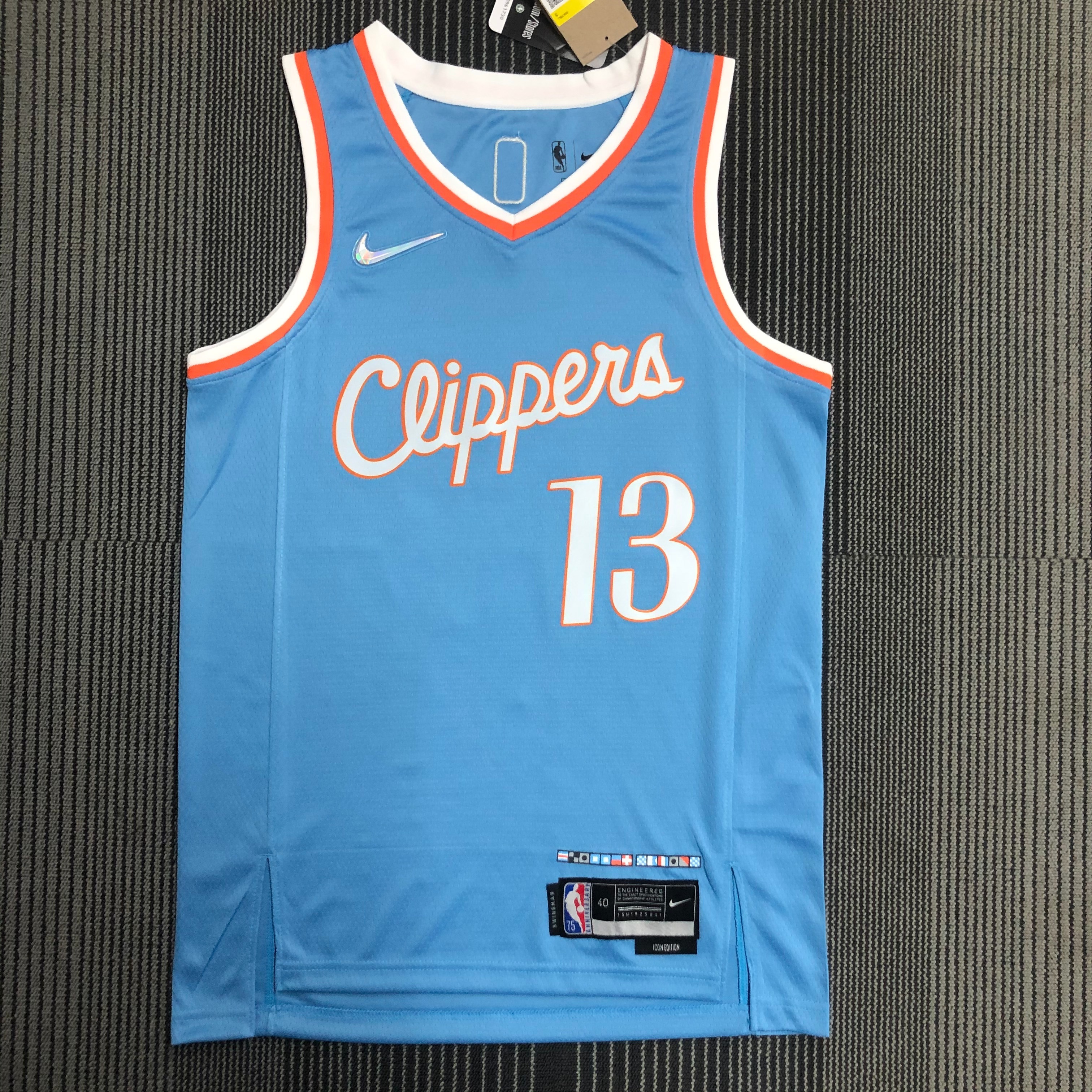 NBA Men Season 2022 Los Angeles Clippers Light Blue #13 George Jersey High Quality Name and Number Print - leoleo123123