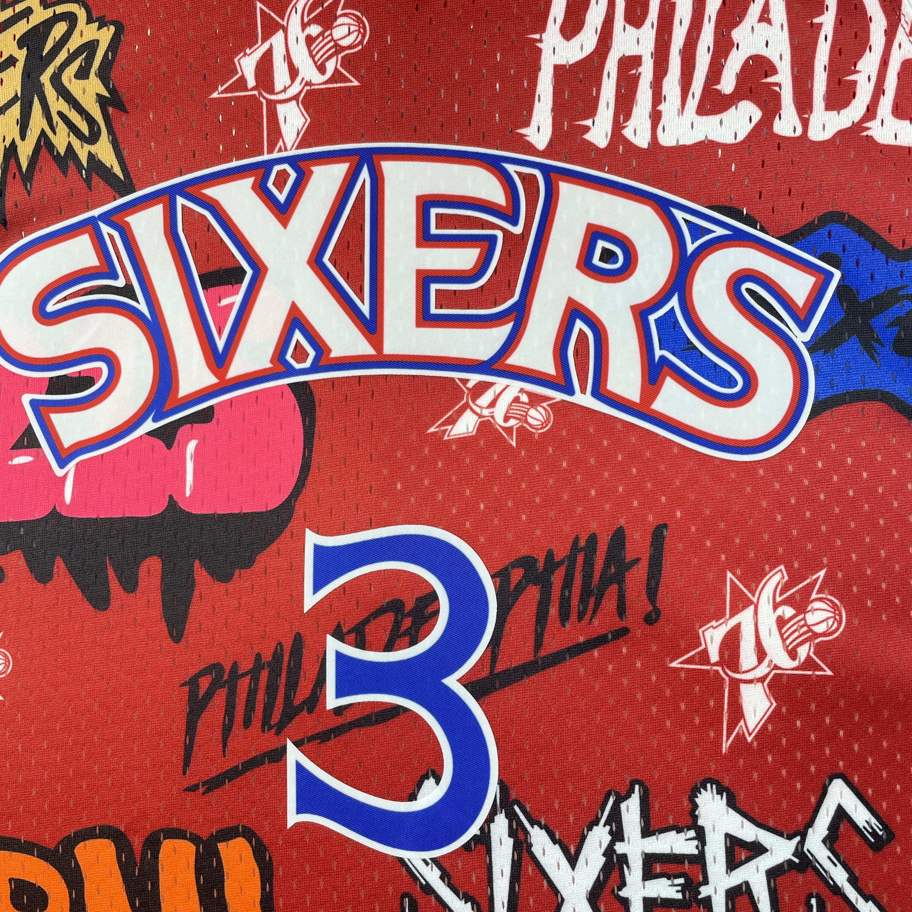 NBA Men 1996-97 Philadelphia 76ers Red #3 IVERSON Swingman Jersey - leoleo123123