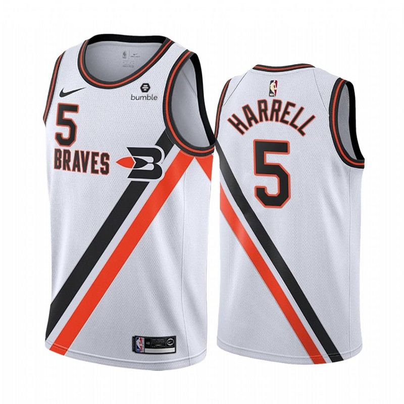 NBA Men Los Angeles Clippers Retro White #5 HARRELL Jersey High Quality Name and Number Print - leoleo123123