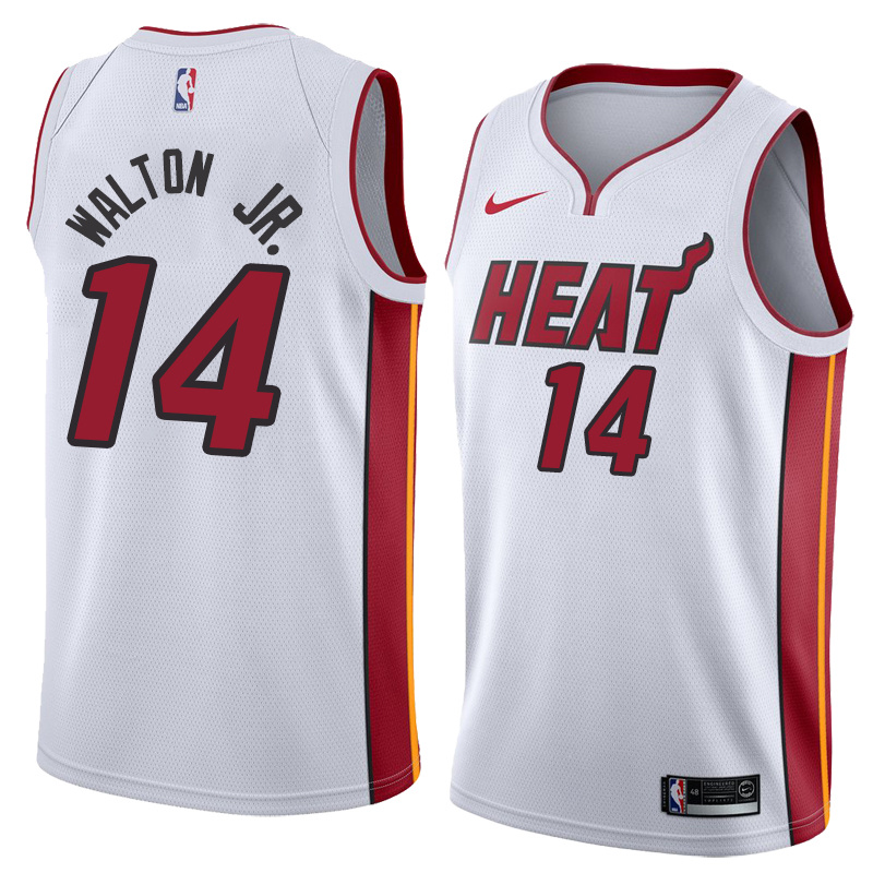 NBA Men Miami Heat White #14 WALTON JR. Jersey High Quality Name and Number Print - leoleo123123