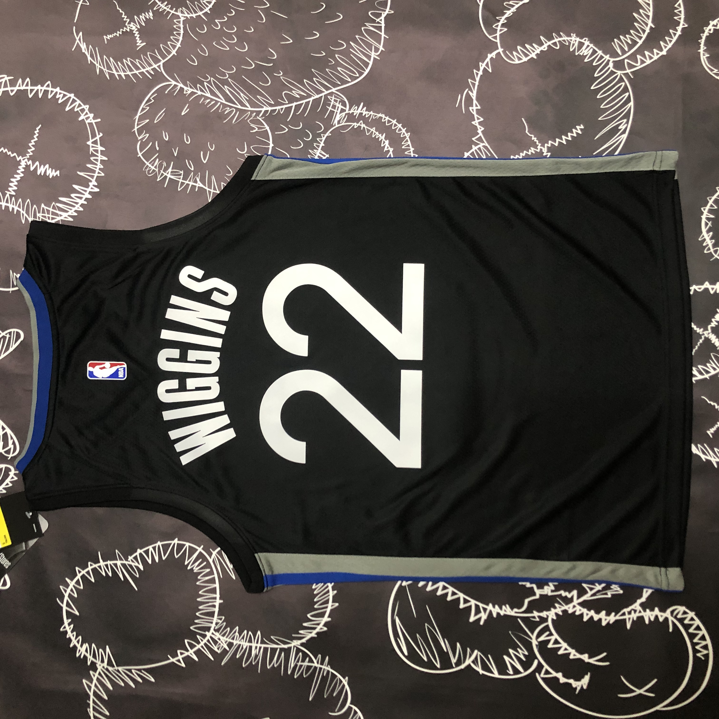 NBA Men Season 2020 Golden State Warriors Black Grey #22 WIGGINS Jersey High Quality Name and Number Print - leoleo123123