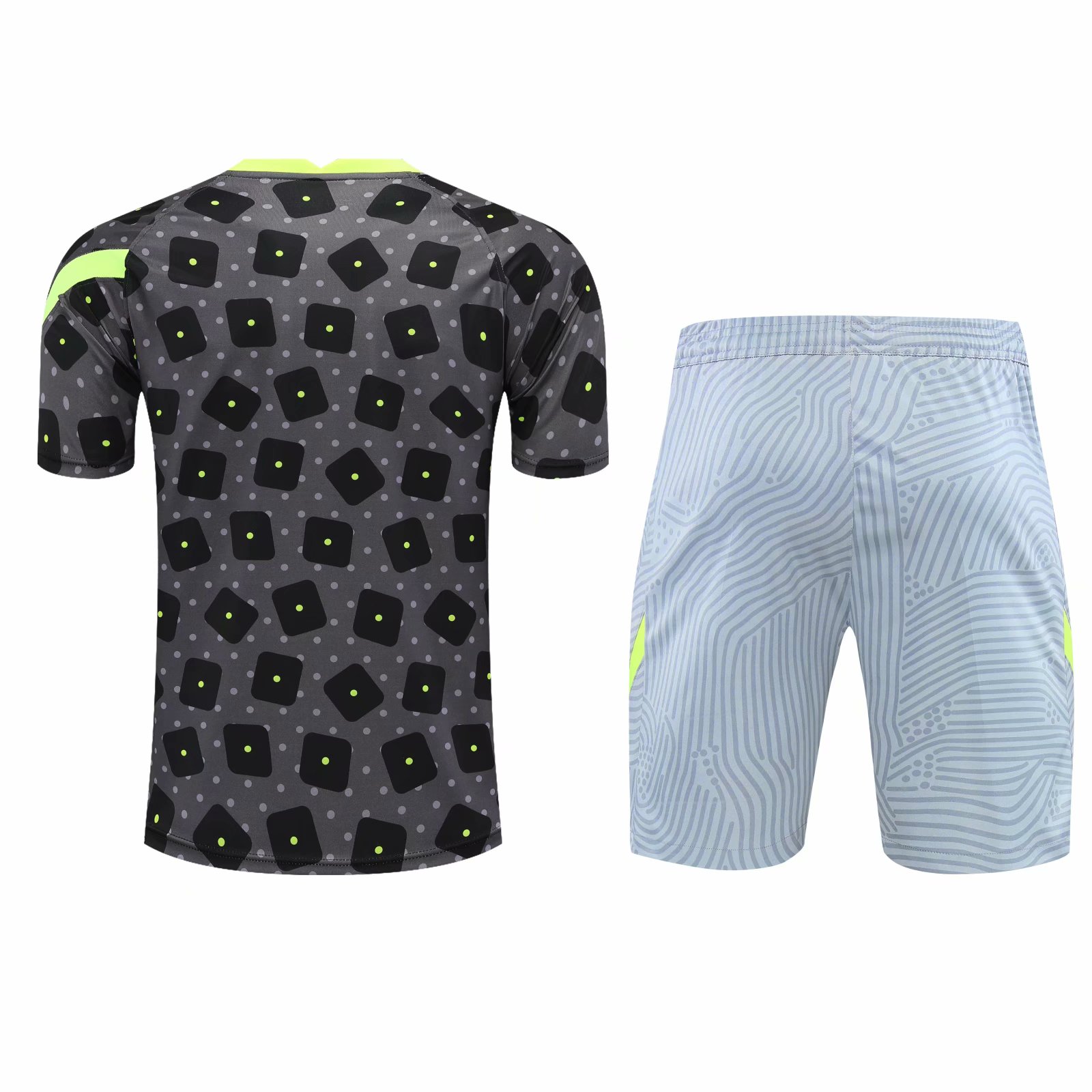 New 2021 At Madrid Black Training Set--Short sleeve and Short Pant Training Tracksuit - leoleo123123