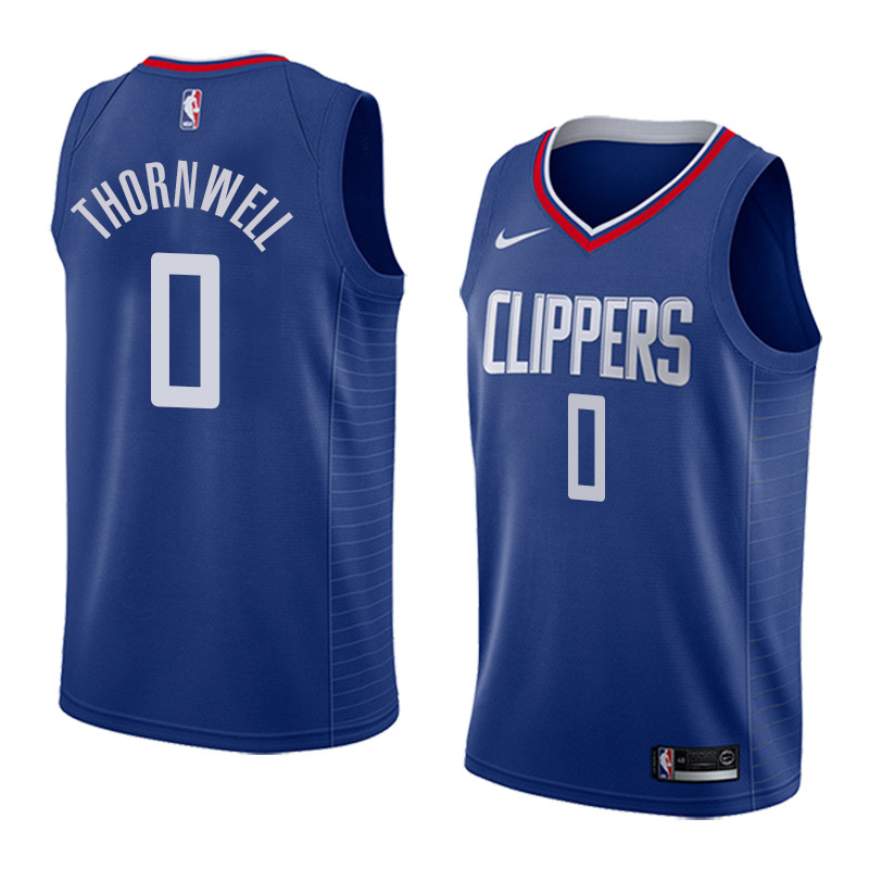 NBA Men Los Angeles Clippers Blue #0 THORN WELL Jersey High Quality Name and Number Print - leoleo123123