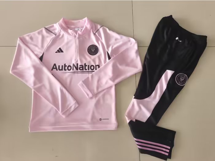 23/24 Inter Miami Kids Pink Sweater Tracksuit Thai Quality - leoleo123123