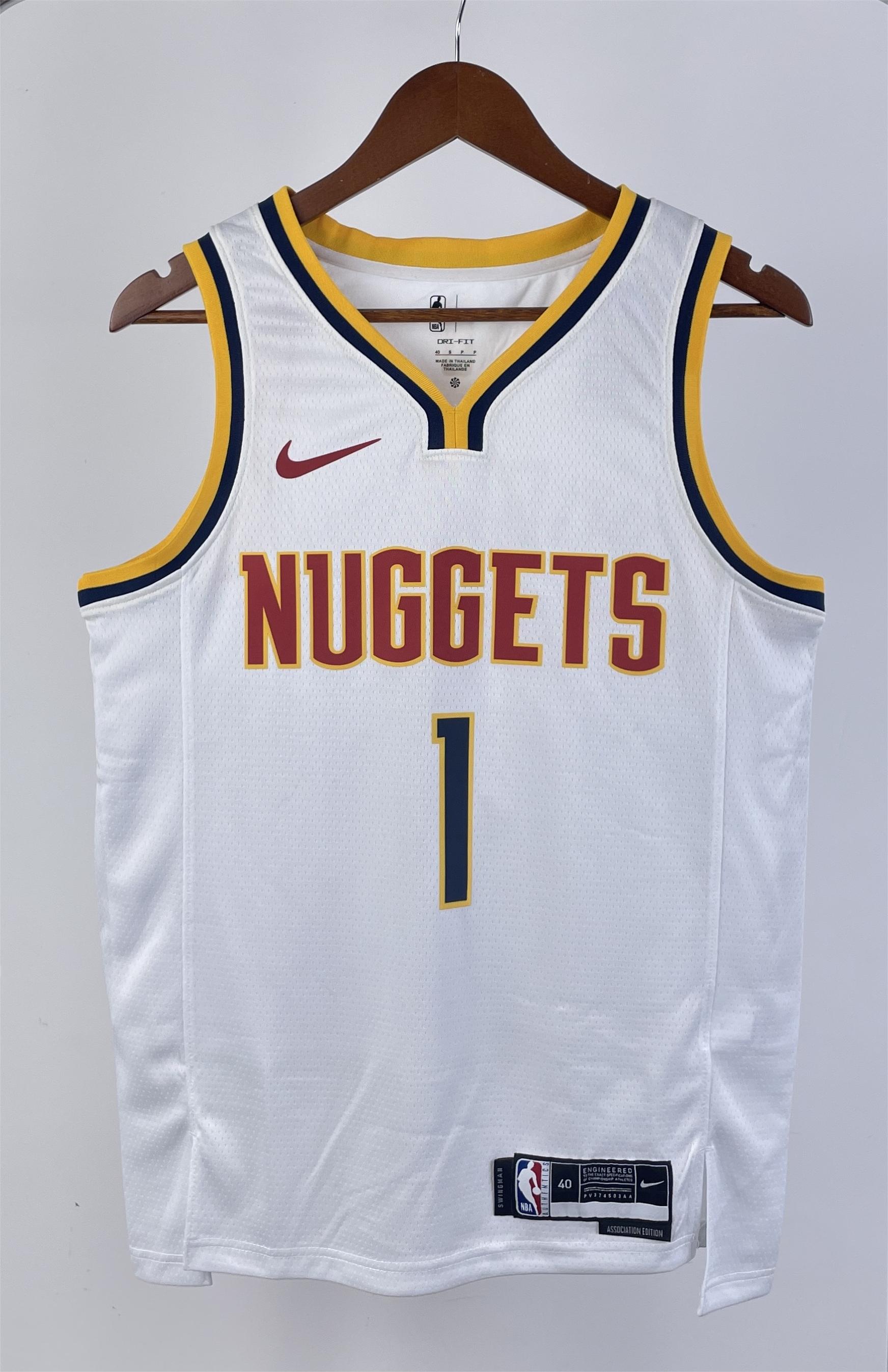 NBA Men Season 2023 Denver Nuggets White #1 PORTER JR. Jersey High Quality Name and Number Print - leoleo123123