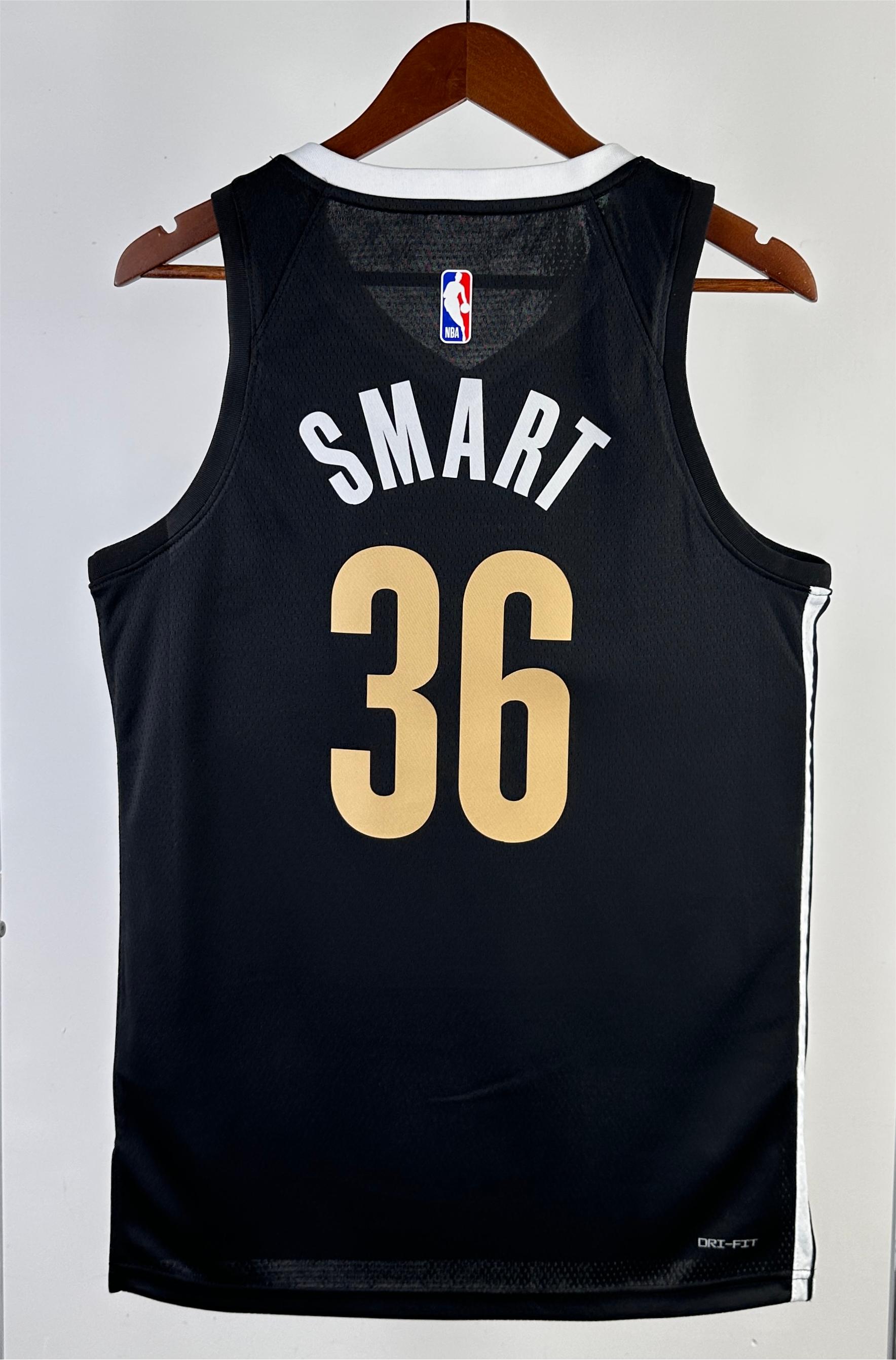 NBA Season 2024 Memphis Grizzlies Black City Eidtion #36 SMART Jersey High Quality Name and Number Print - leoleo123123