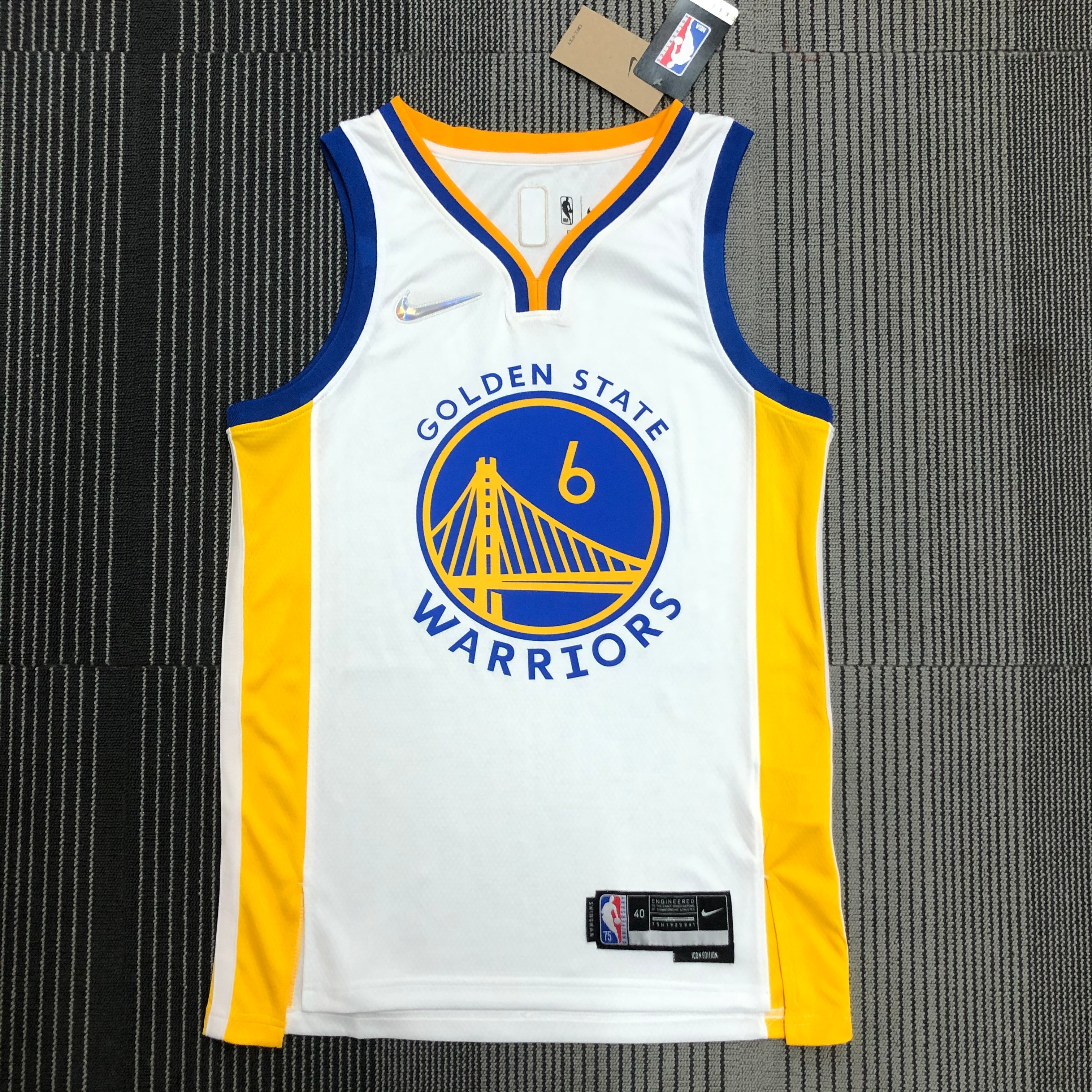 NBA Men 75th Anniversary Golden State Warriors White V-neck #6 YOUNG Jersey High Quality Name and Number Print - leoleo123123