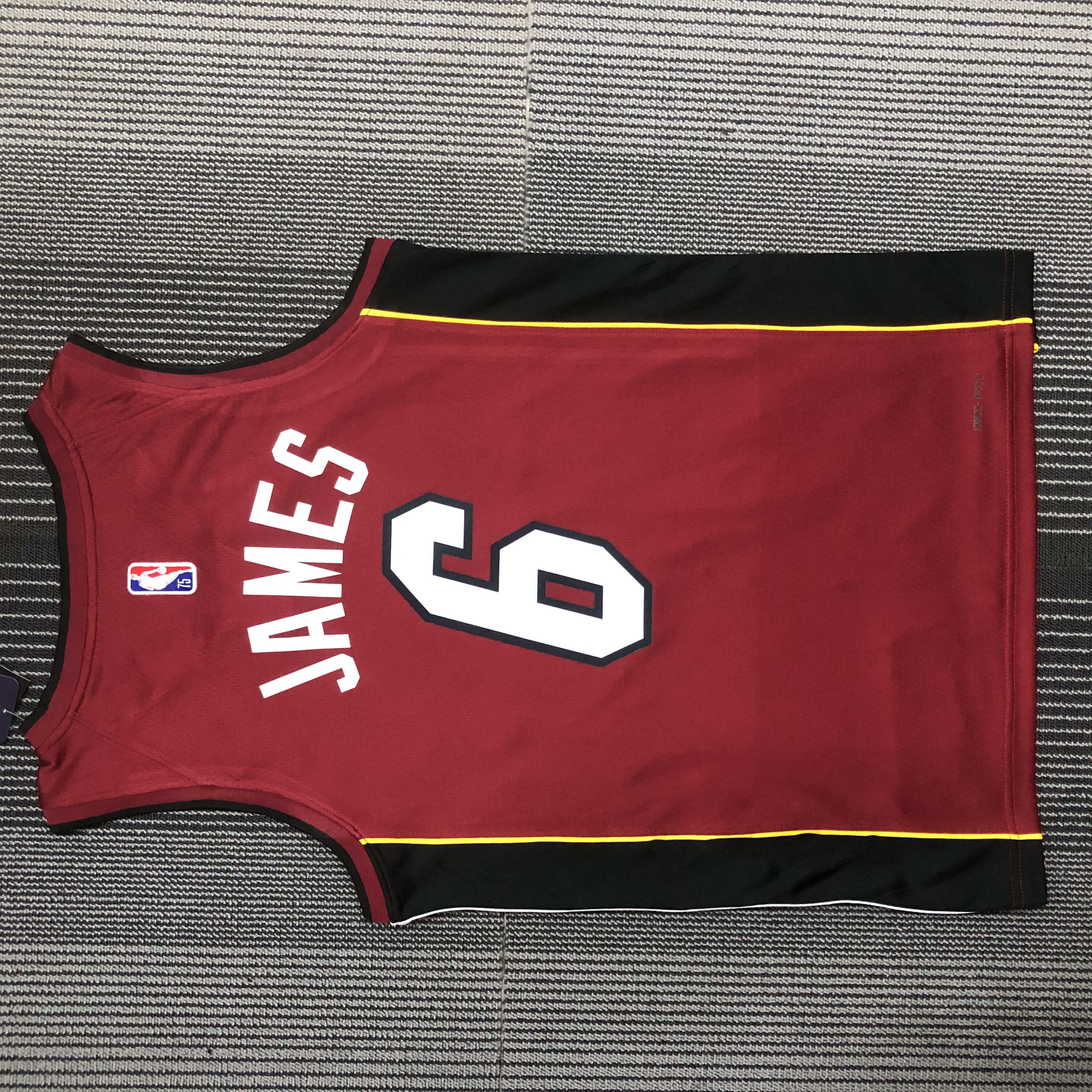 NBA Men 75th Anniversary Miami Heat Red #6 JAMES Jersey High Quality Name and Number Print - leoleo123123