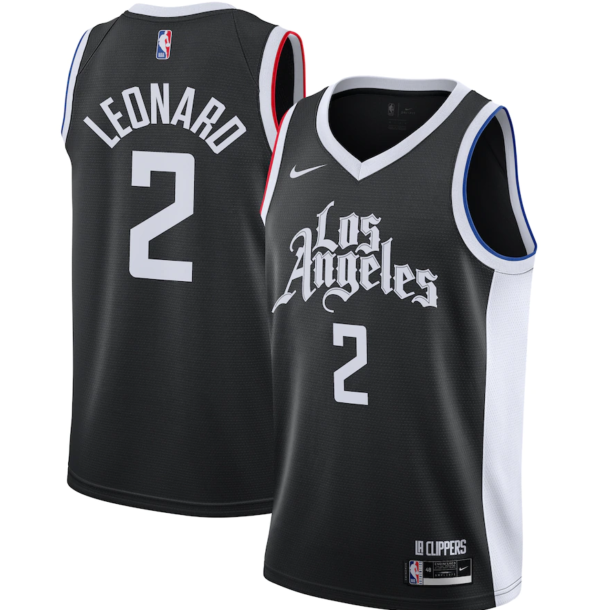NBA Season 20-21 Men Los Angeles Clippers in Latin Black City #2 LEONARD Jersey High Quality Name and Number Print - leoleo123123