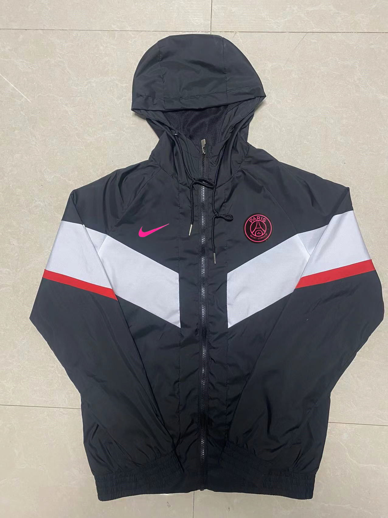 22/23 PSG Black with Nike Logo Windbreaker Jacket Thai Quality - leoleo123123
