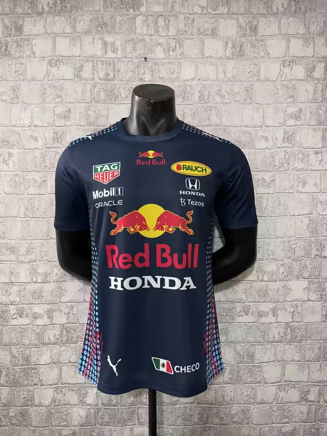 2023 Red Bull Racing Dark Blue F1 Team Round Collar POLO T-Shirt - leoleo123123