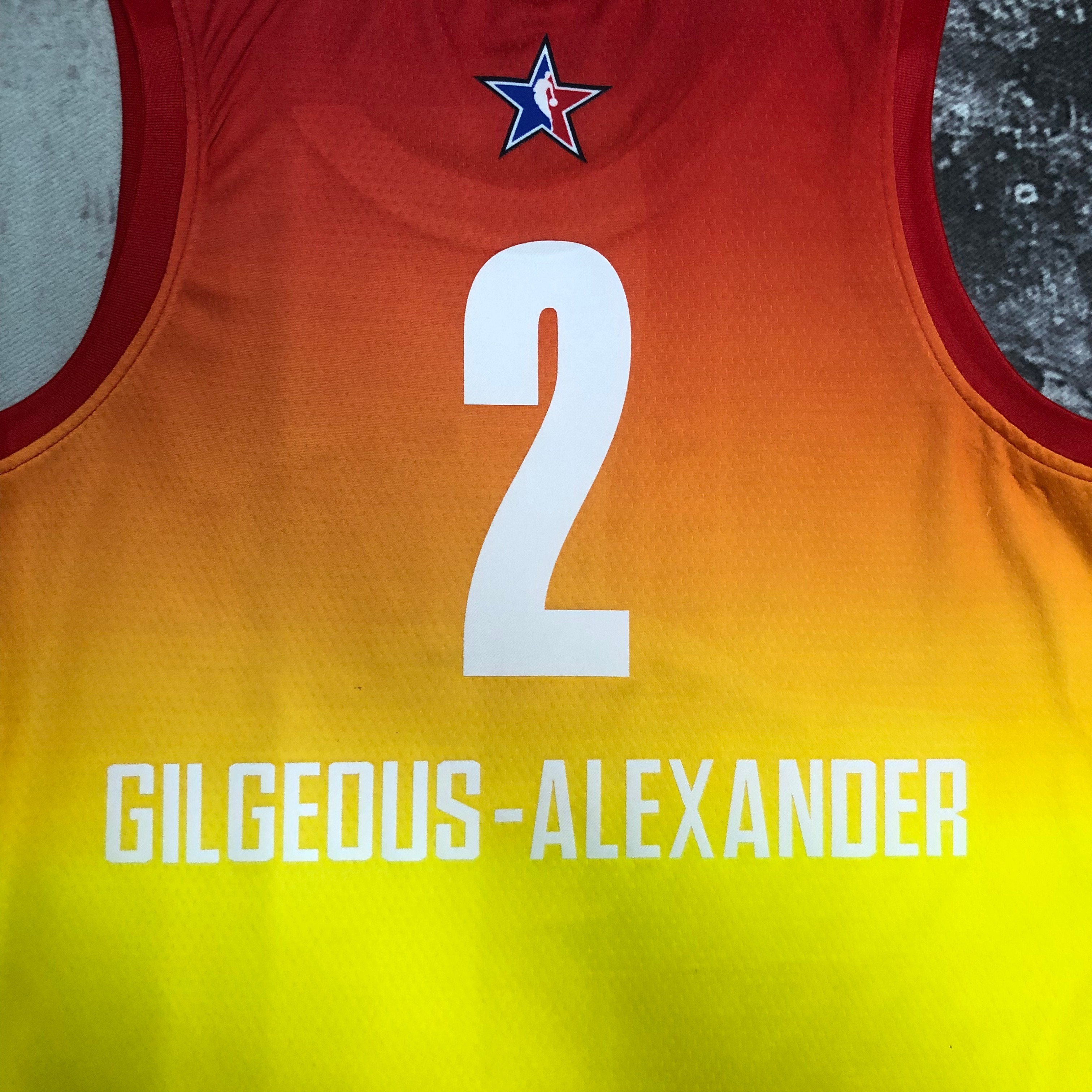 NBA Men Oklahoma City Thunder All Stars Yellow #2 GILGEOUS-ALEXANDER Jersey High Quality Name and Number Print - leoleo123123