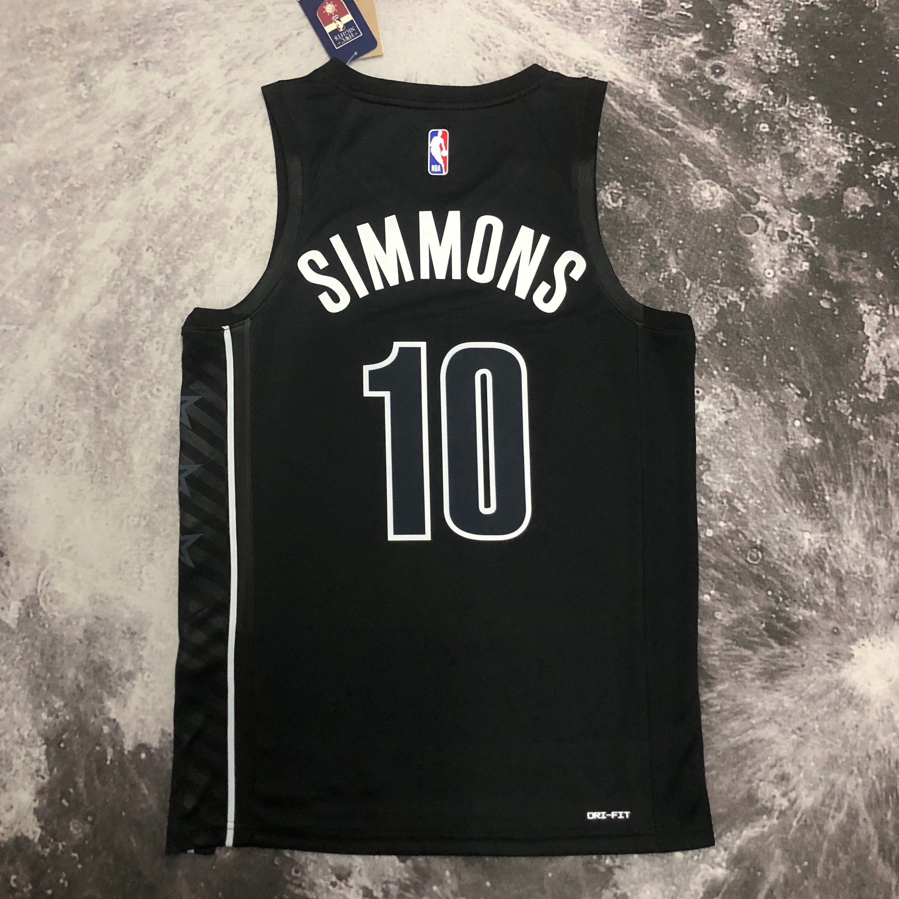 NBA Men 2023 Brooklyn Nets Black with Jordan Logo #10 SIMMONS Jersey High Quality Name and Number Print - leoleo123123