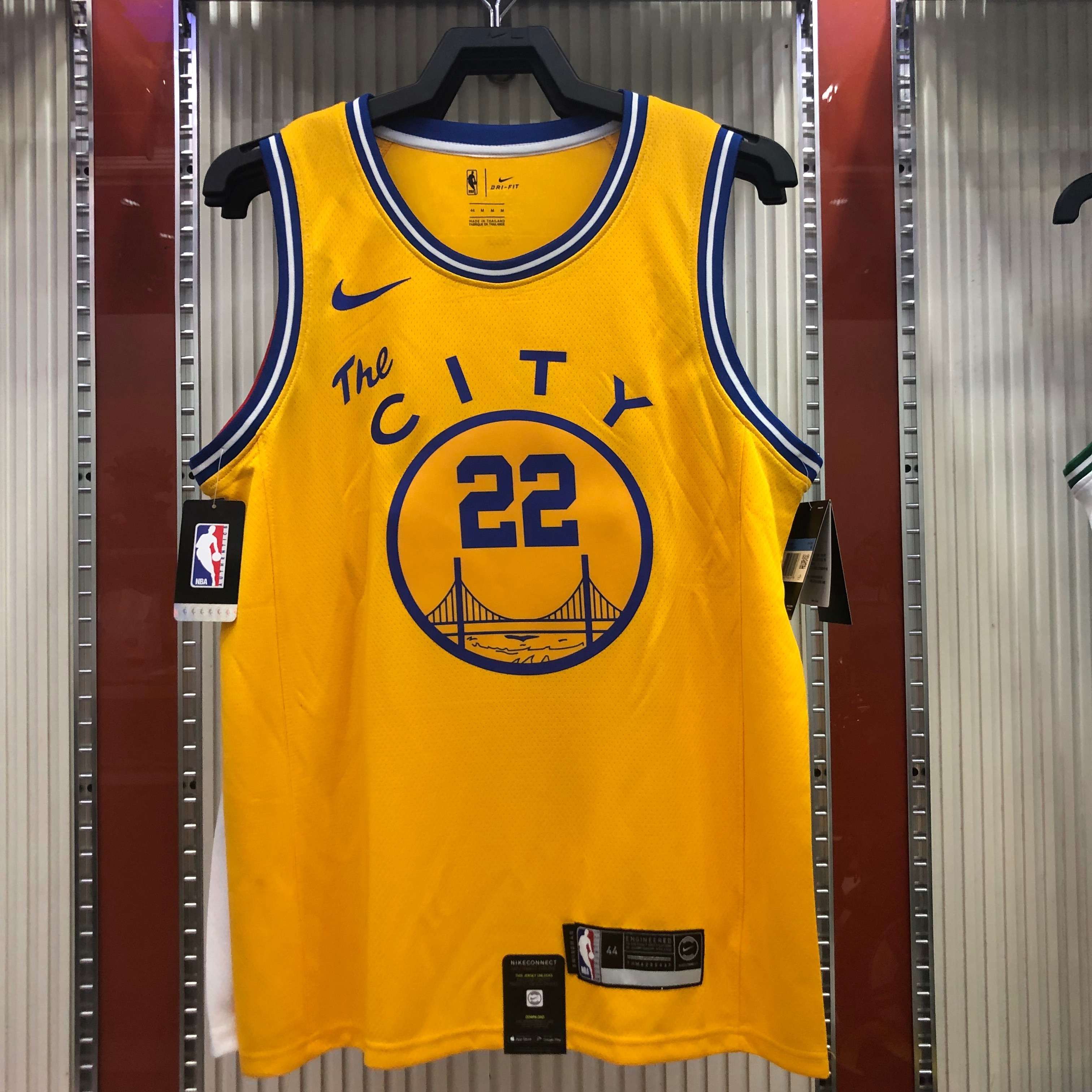 NBA New Season Men Golden State Warriors the City Yellow #22 WIGGINS Jersey High Quality Name and Number Print - leoleo123123