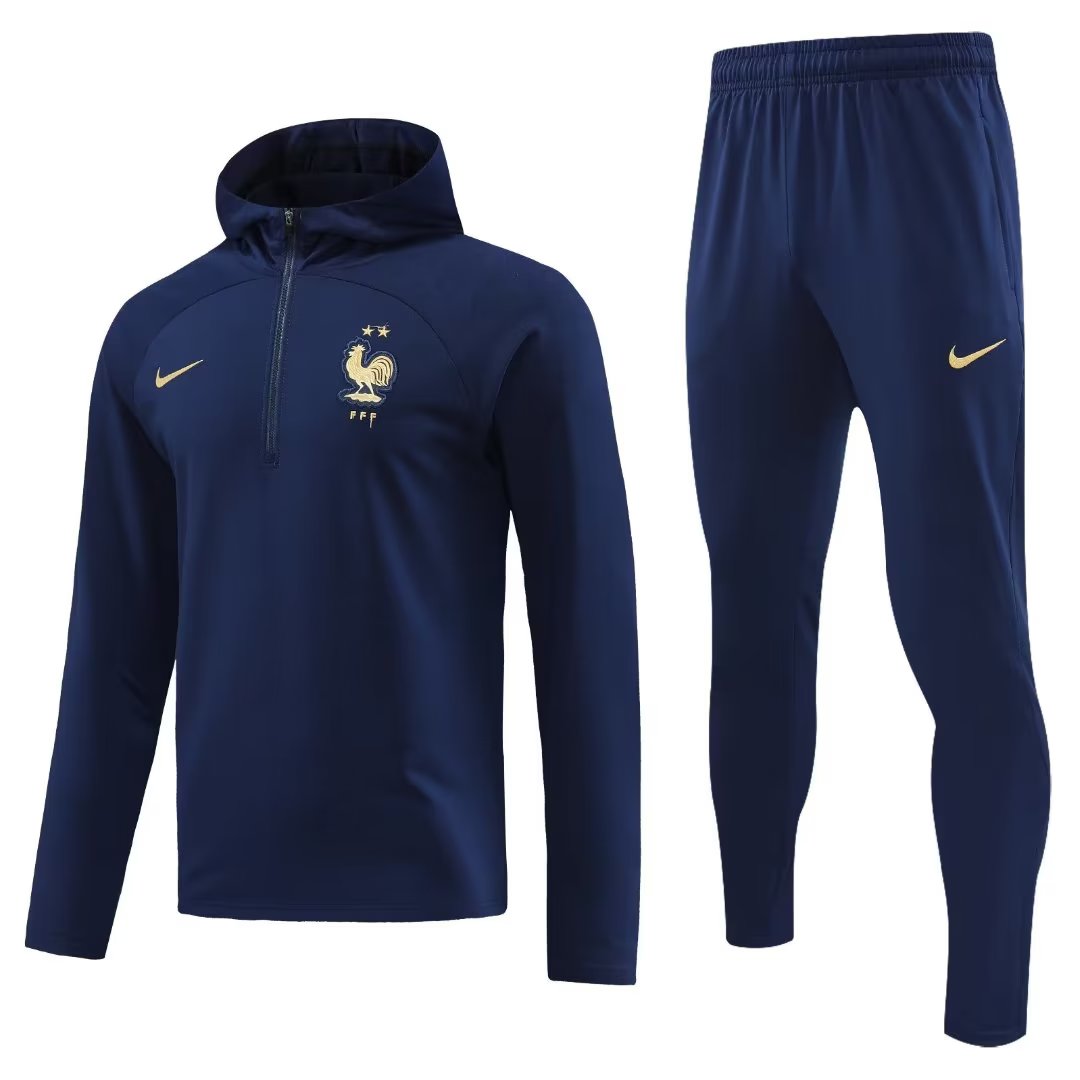 23/24 France Dark Blue Sweater Tracksuit Thai Quality - leoleo123123