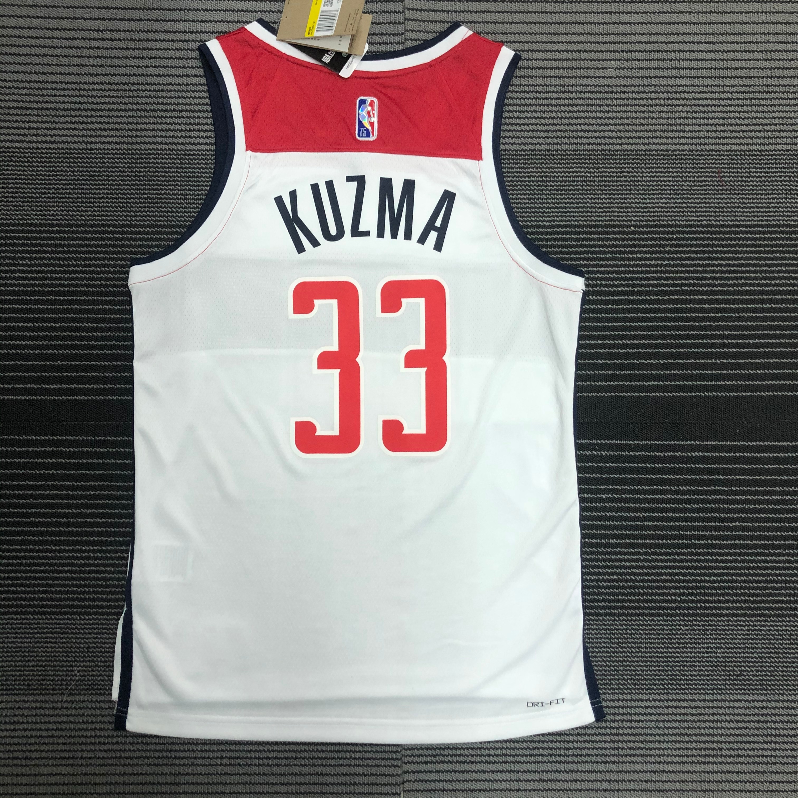 NBA 75th Anniversary Men Washington Wizards White #33 KUZMA Jersey High Quality Name and Number Print - leoleo123123