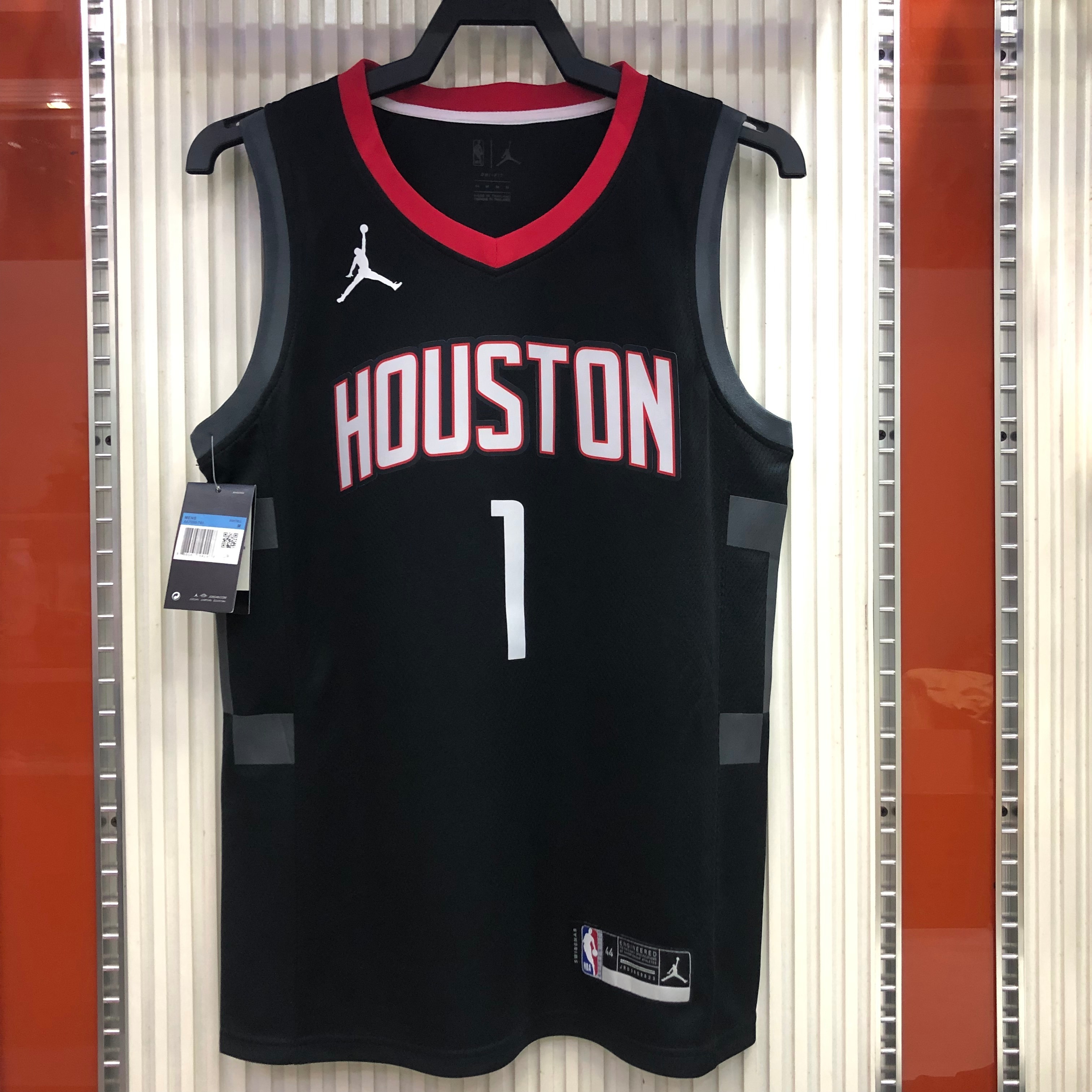 NBA Men Season 2021 Houston Rockets Black with Jordan Logo #1 McGRADY Jersey High Quality Name and Number Print - leoleo123123