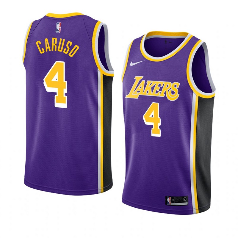 NBA Men Los Angeles Lakers Retro Purple #4 CARUSO Round Neck Jersey High Quality Name and Number Print - leoleo123123