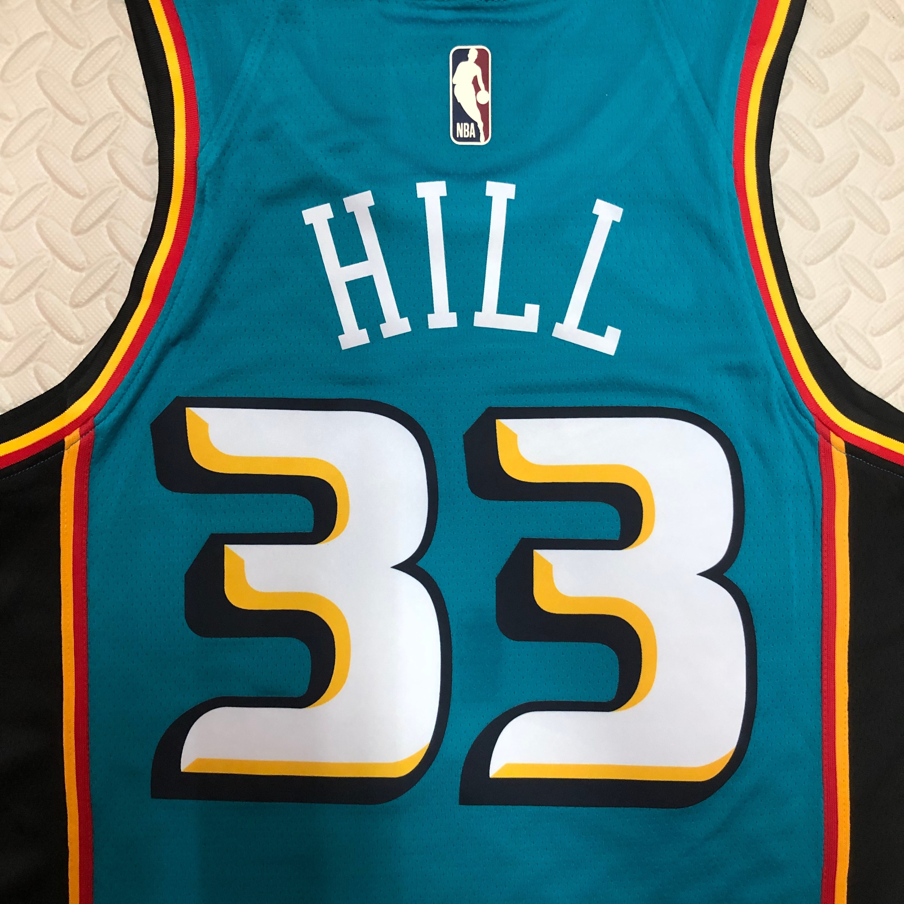 NBA Season 2023 Detroit Pistons Retro Green #33 HILL Jersey High Quality Name and Number Print - leoleo123123