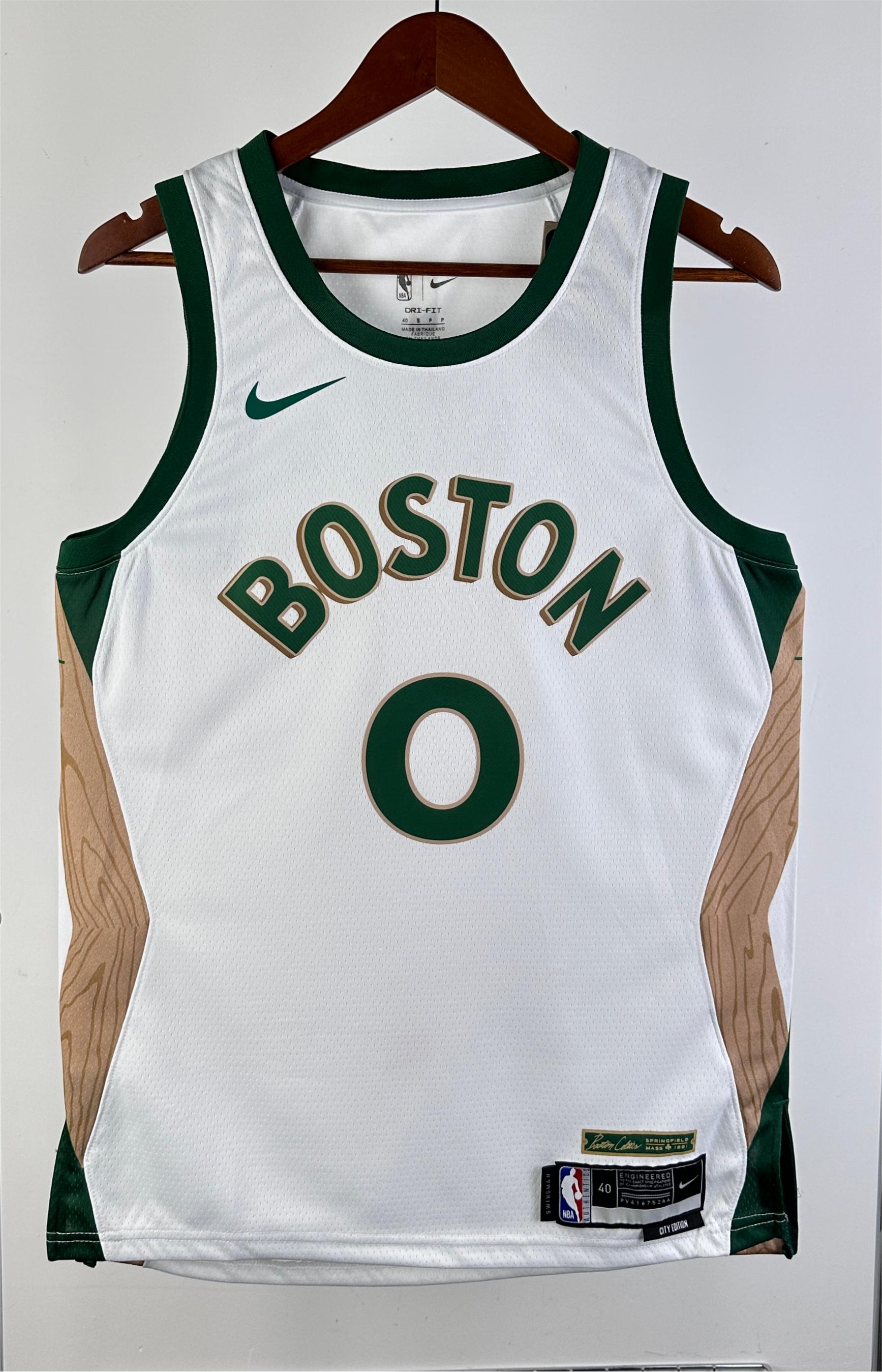 NBA Men Season 2024 Boston Celtics White City Edition #0 TATUM Jersey High Quality Name and Number Print - leoleo123123