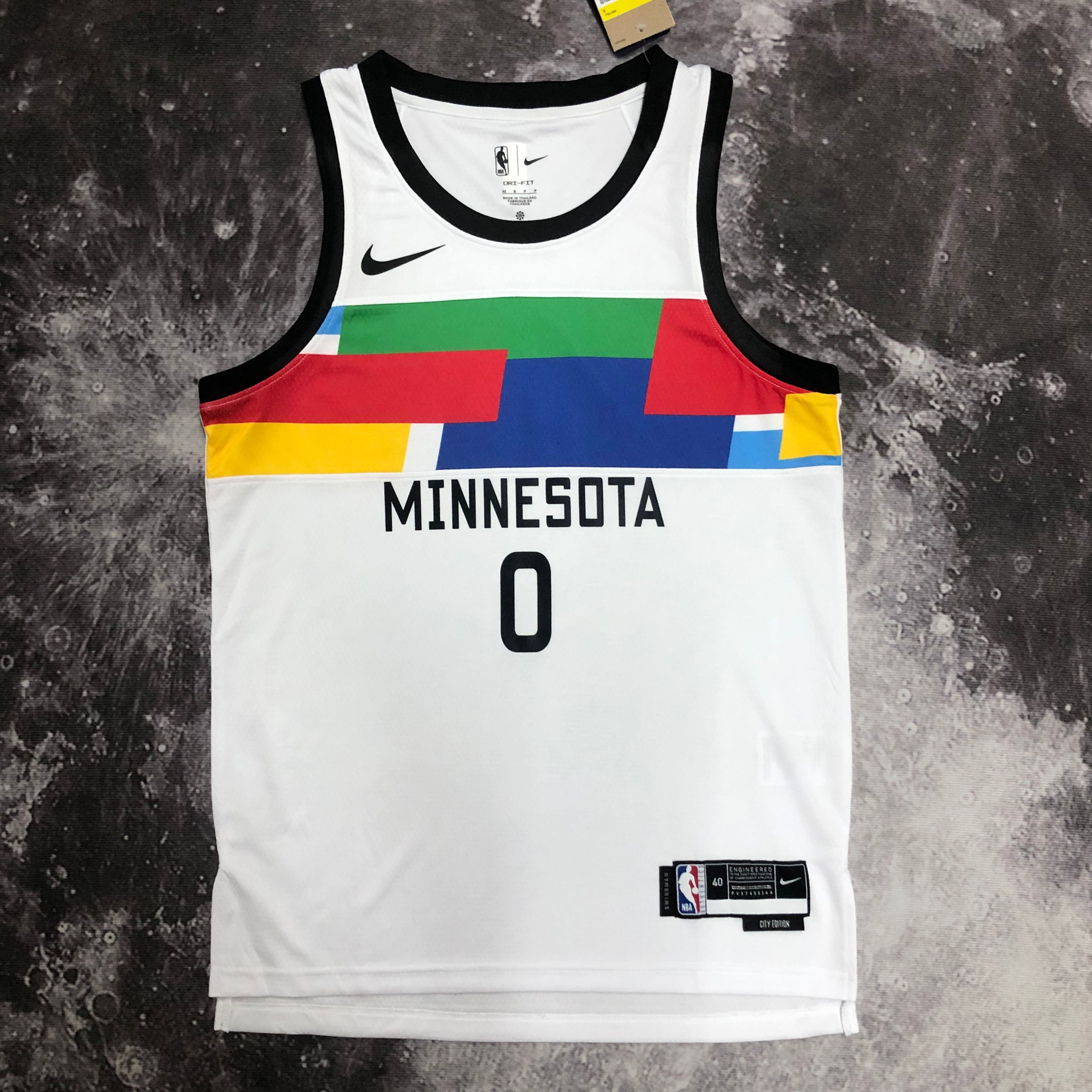 NBA Men Season 2023 Minnesota Timberwolves White #0 RUSSELL Jersey High Quality Name and Number Print - leoleo123123