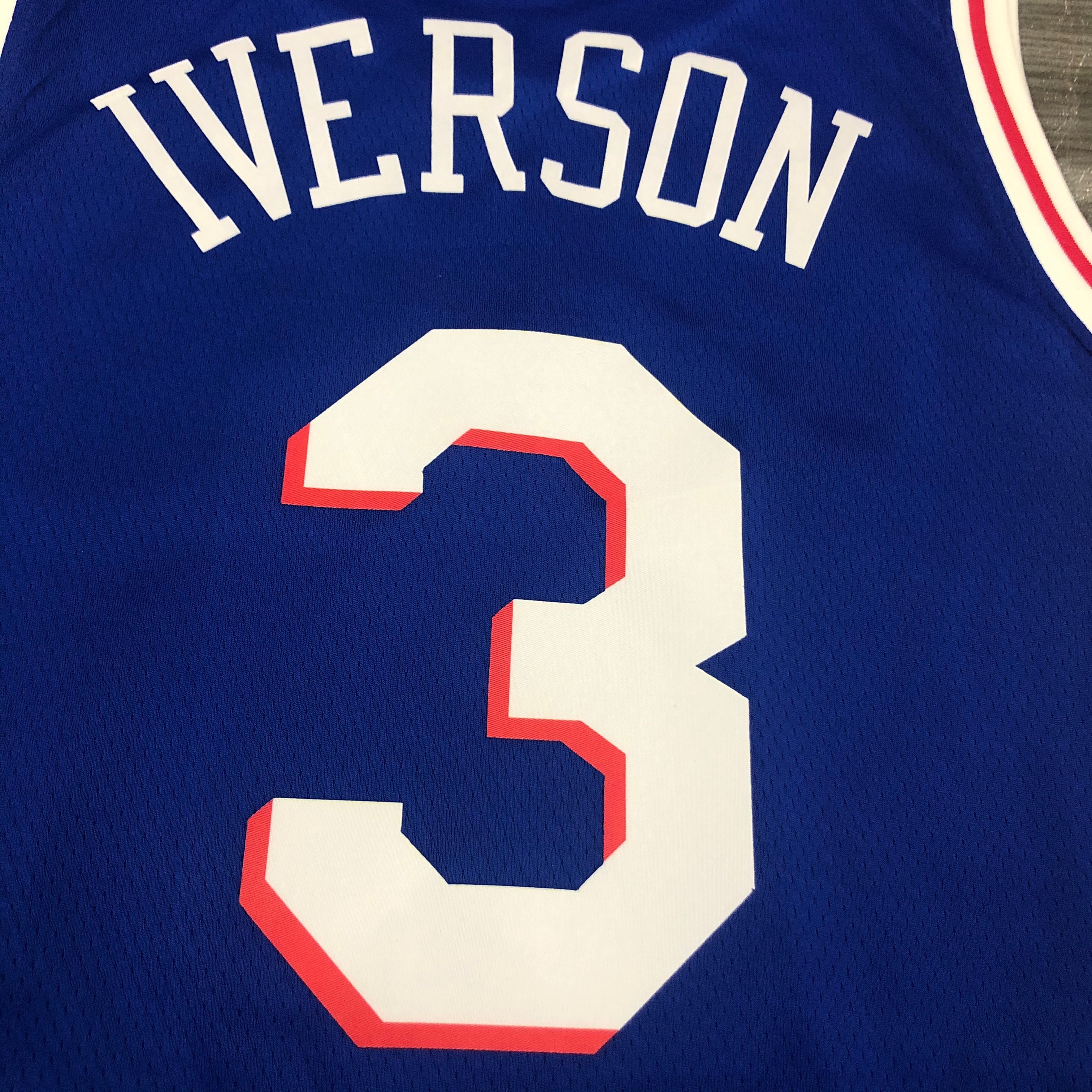 NBA Men Philadelphia 76ers Blue #3 IVERSON Jersey High Quality Name and Number Print - leoleo123123