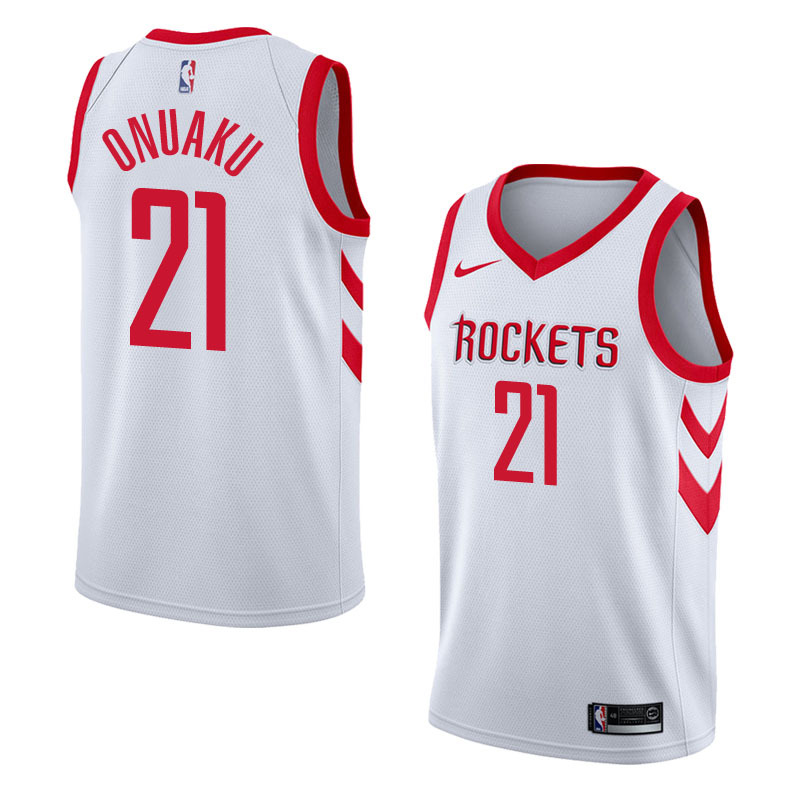 NBA Men Houston Rockets White #21 ONUAKU Jersey High Quality Name and Number Print - leoleo123123