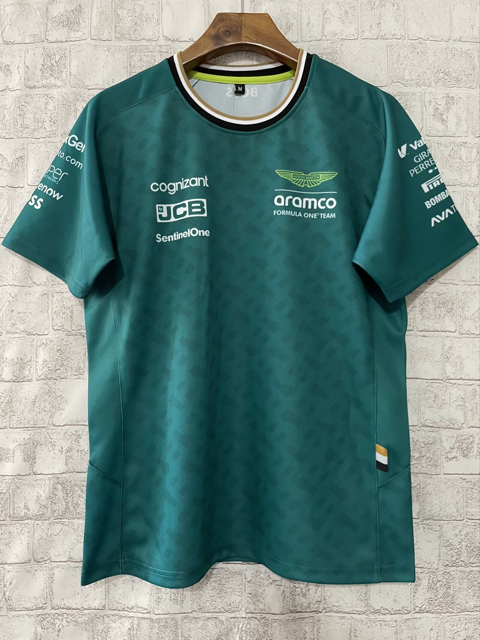 2024 Aston Martin Cognizant F1 Team Round Collar T-Shirt - leoleo123123