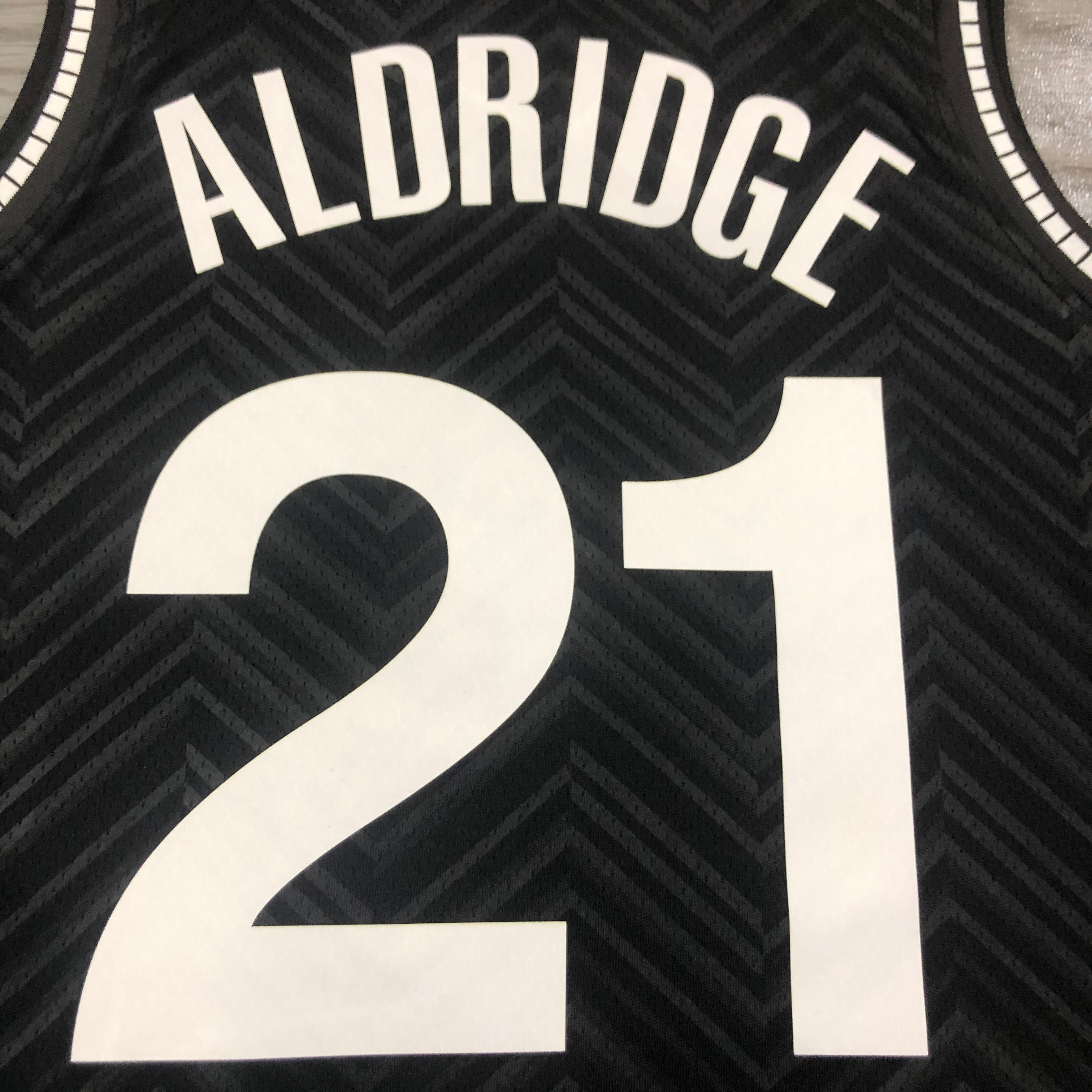 NBA Men New 2021 Brooklyn Nets Black Awarding Version #21 ALDRIDGE Jersey High Quality Name and Number Print - leoleo123123