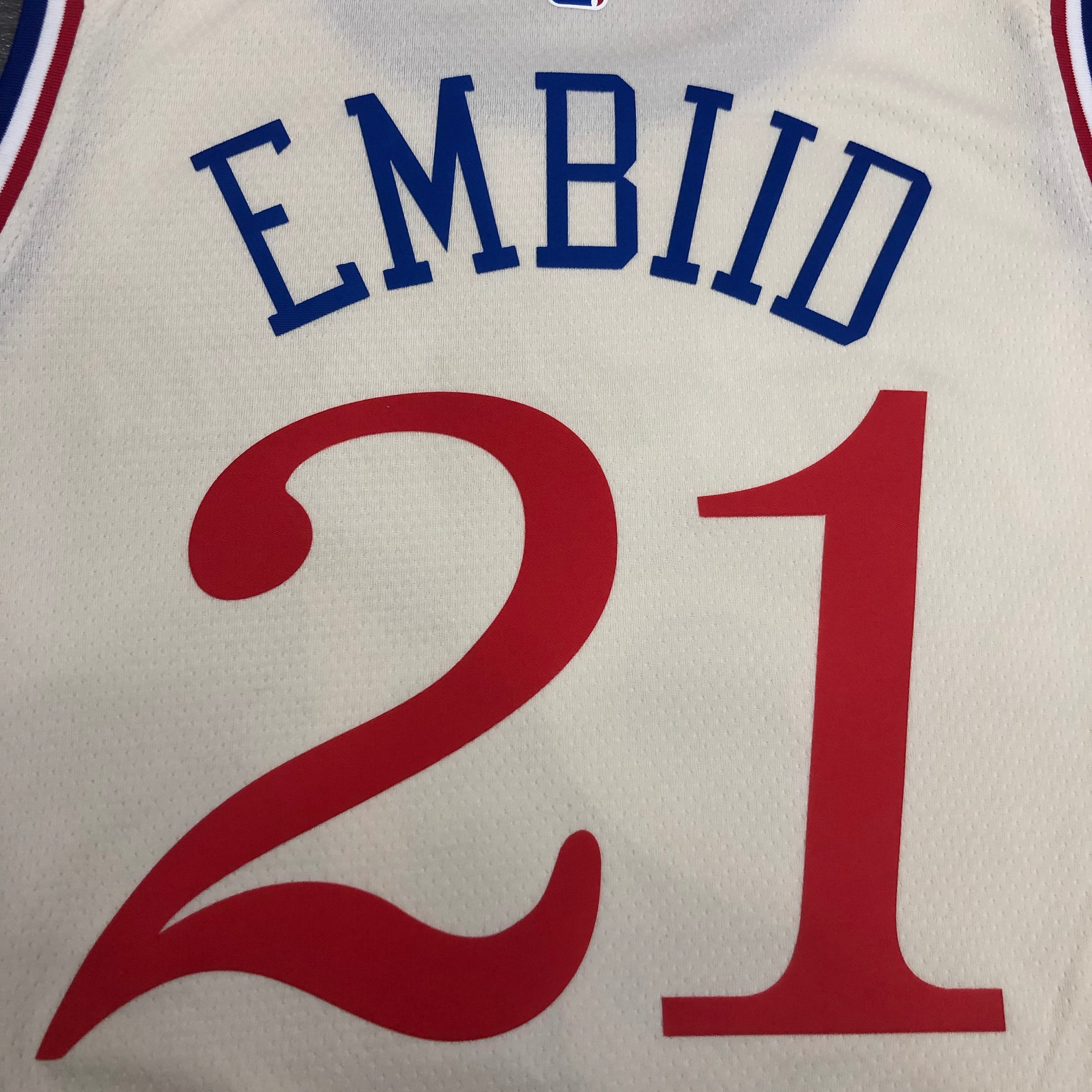 NBA Men Season 20-21 Philadelphia 76ers Beige #21 EMBIID City Jersey High Quality Name and Number Print - leoleo123123