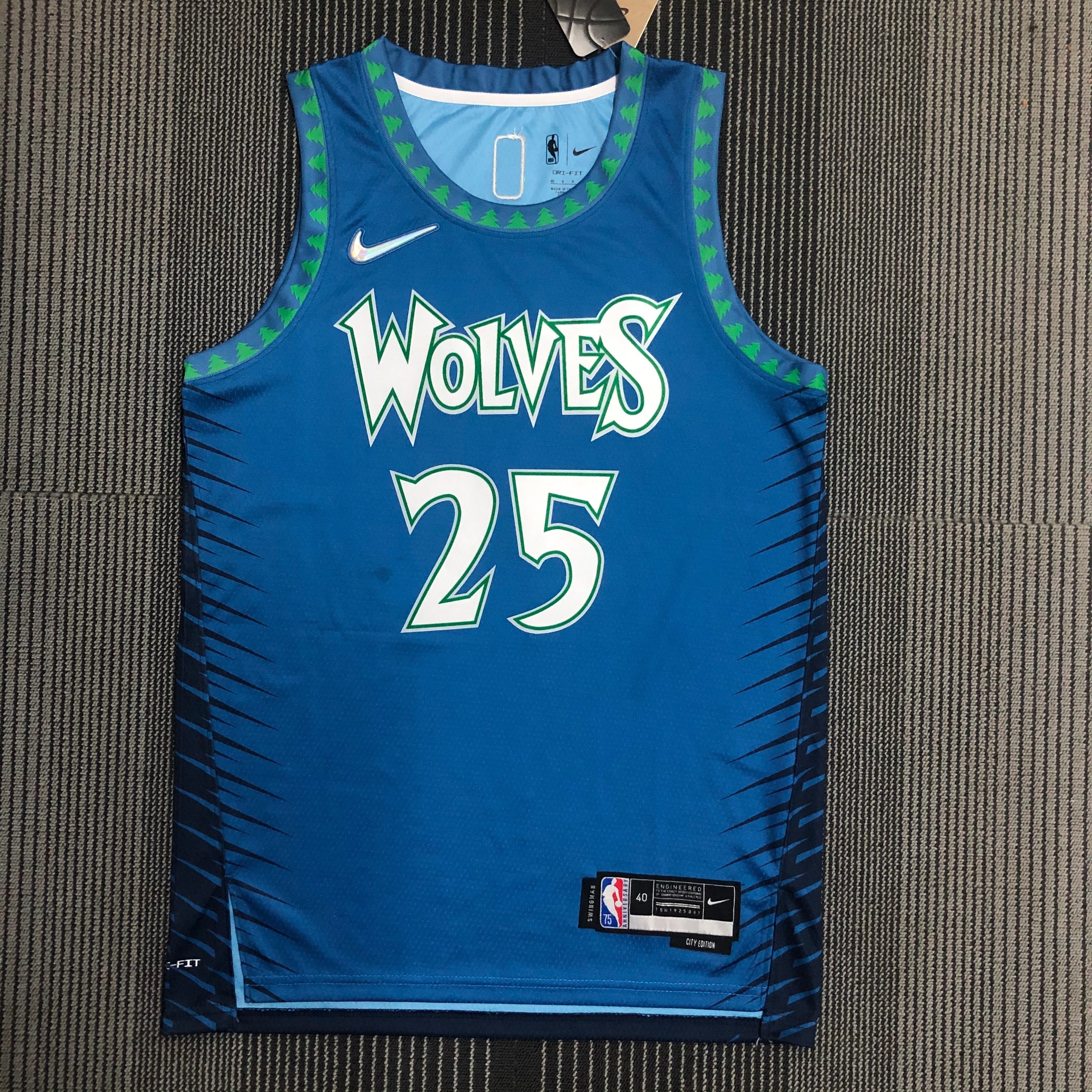 NBA Men 75th Anniversary Minnesota Timberwolves Blue #25 ROSE Jersey High Quality Name and Number Print - leoleo123123