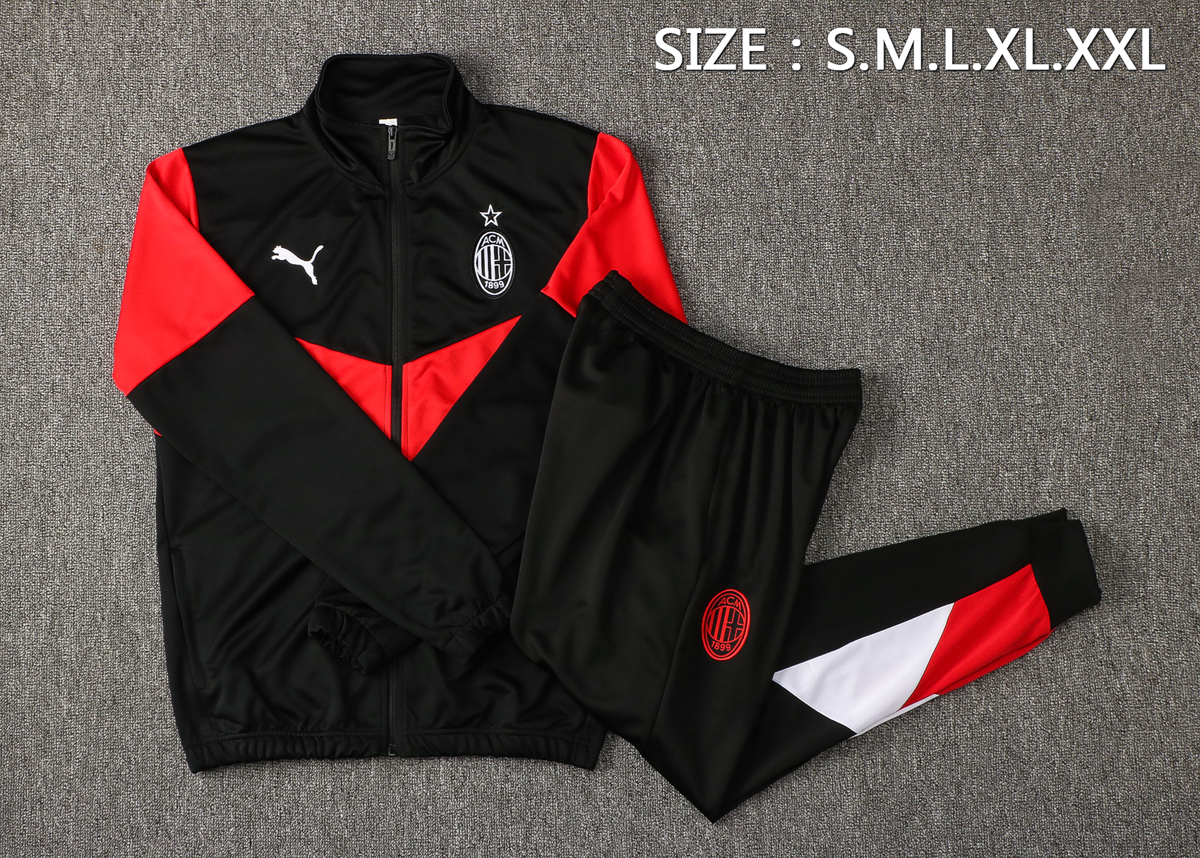 21-22 Ac Milan Black and Red Jacket Tracksuit Thai Quality - leoleo123123