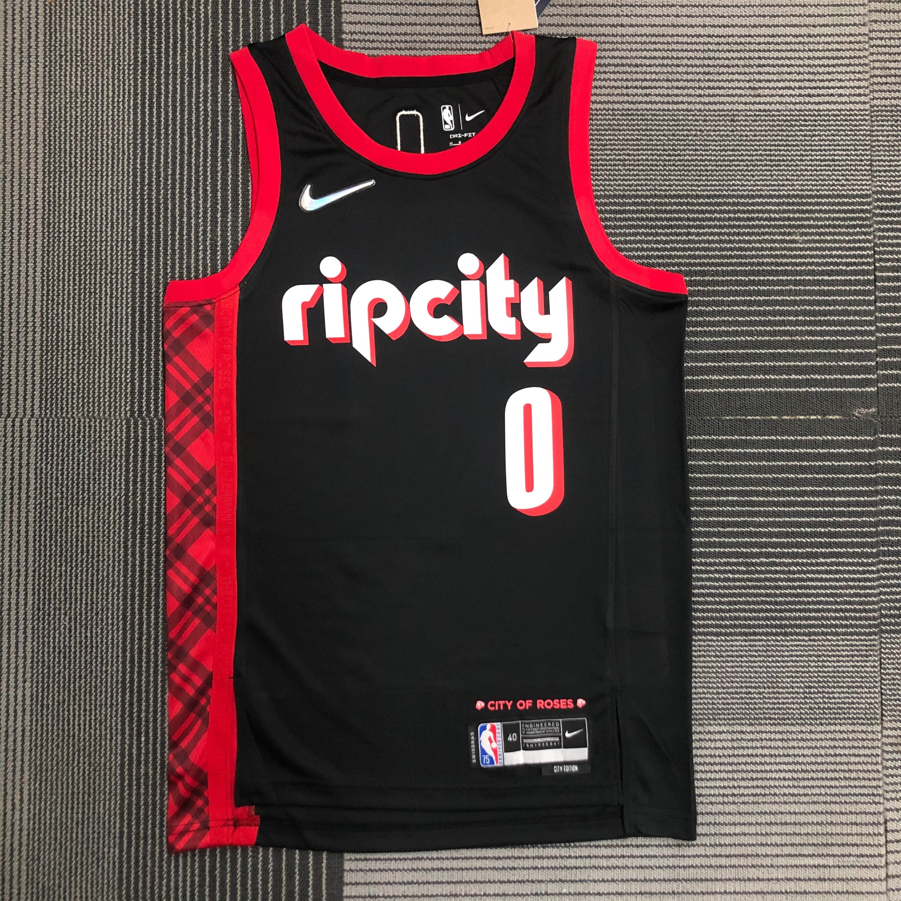 NBA Season 75th Anniversary 2022 Portland Trail Blazers Black #0 LILLARD Jersey High Quality Name and Number Print - leoleo123123