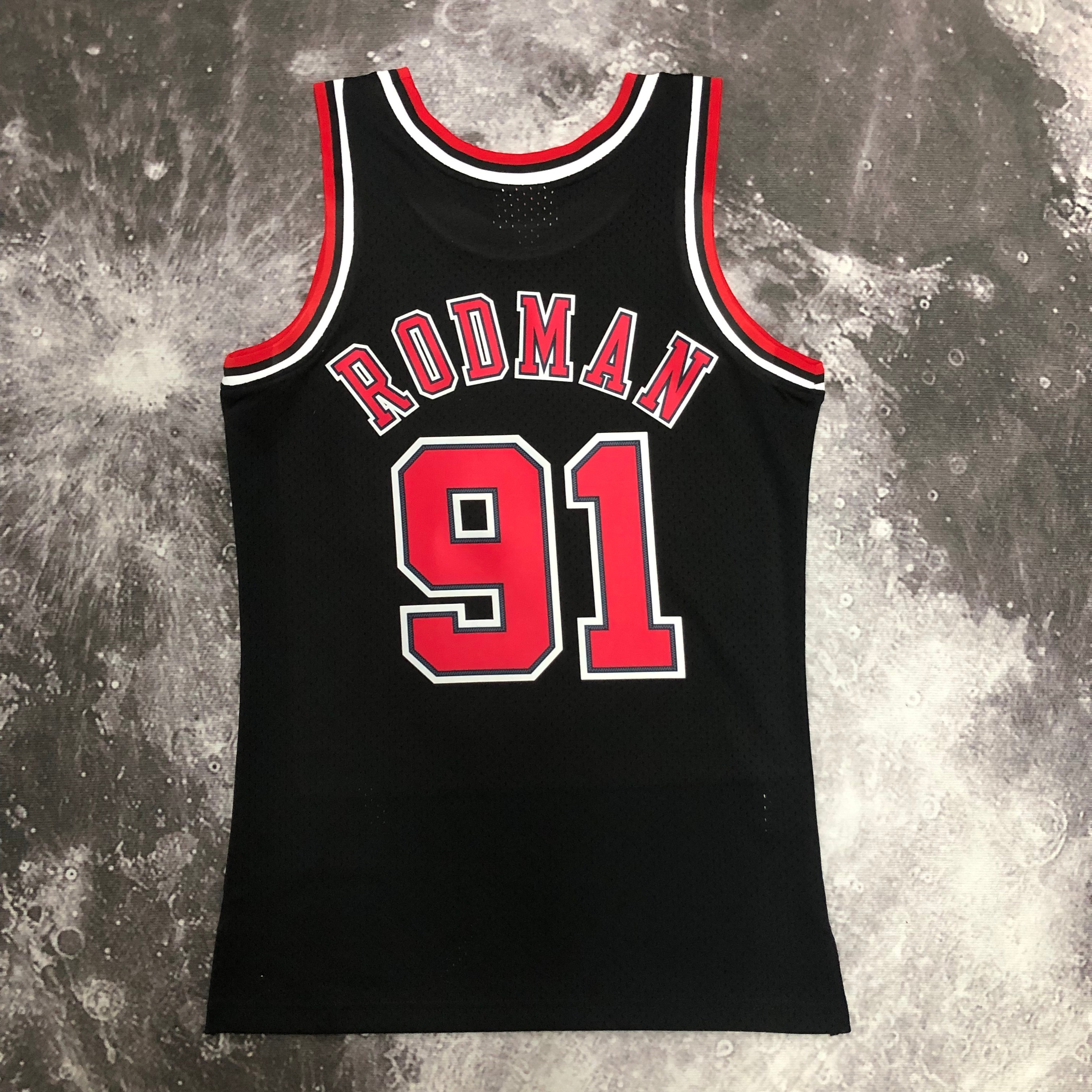 NBA Men Season 1998 Retro Chicago Bulls Black #91 RODMAN Jersey High Quality Name and Number Print - leoleo123123