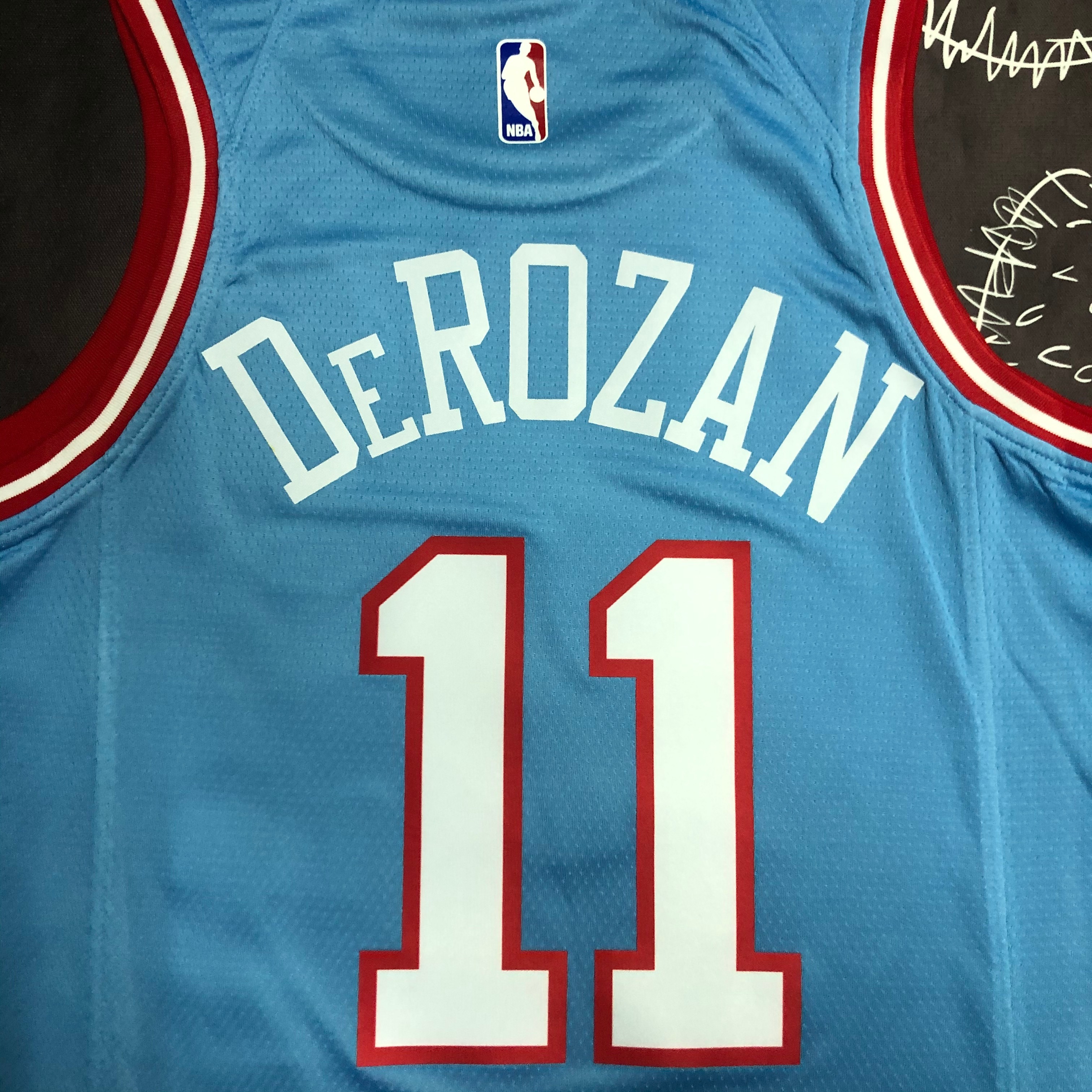 NBA Men Chicago Bulls Blue #11 DEROZAN Jersey High Quality Name and Number Print - leoleo123123
