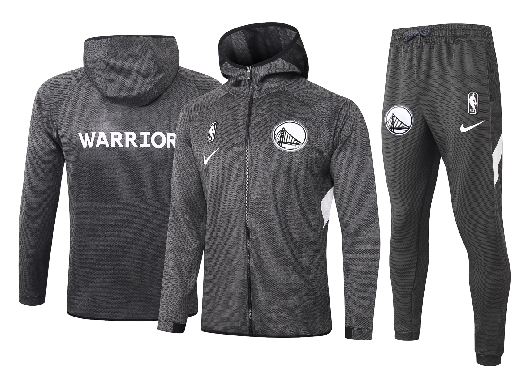 NBA Golden State Warriors Dark Grey with Cap Jacket Tracksuit High Quality - leoleo123123