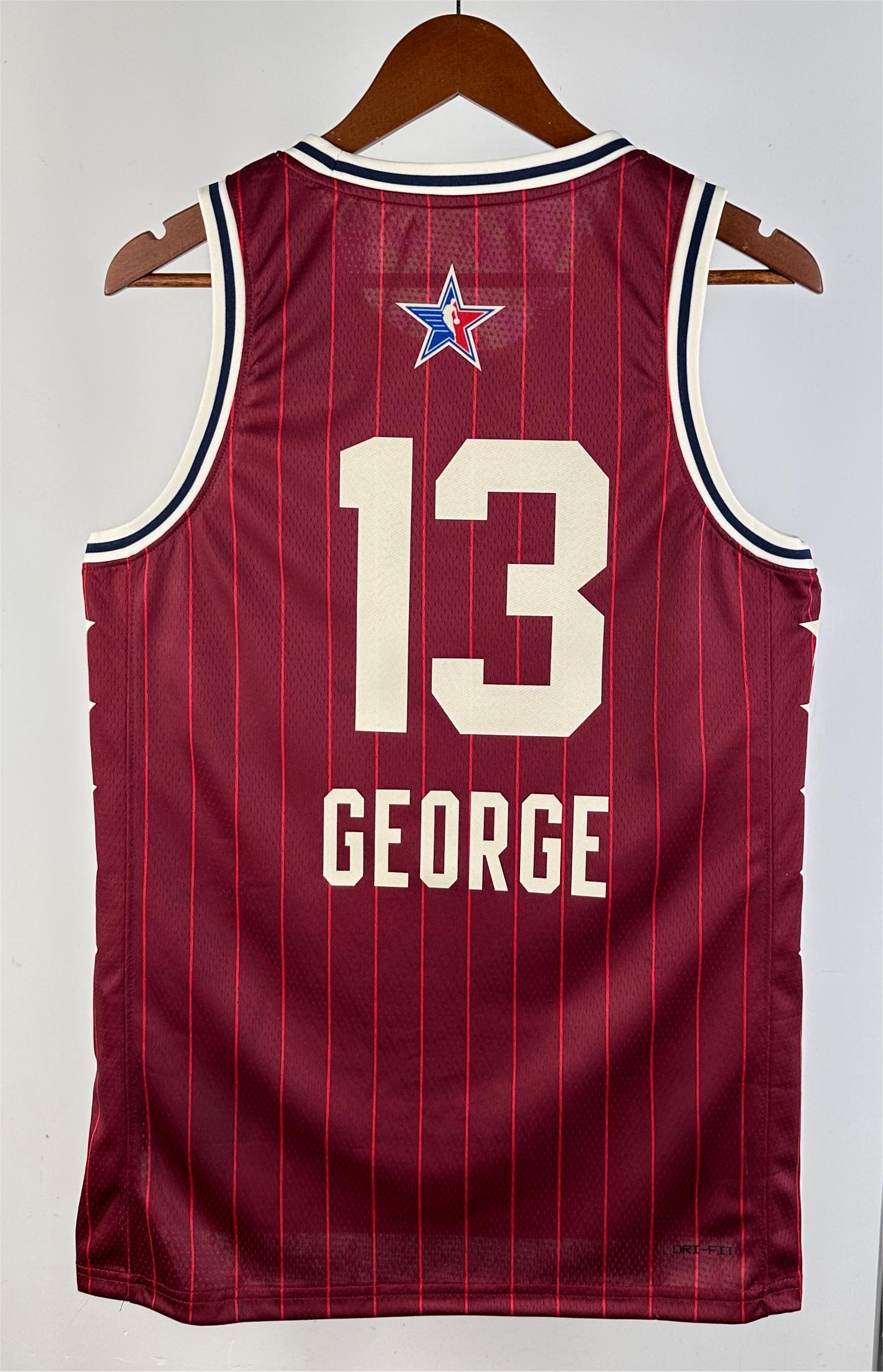 NBA Men 2024 Los Angeles Lakers All Stars Red #13 GEORGE Jersey High Quality Name and Number Print - leoleo123123
