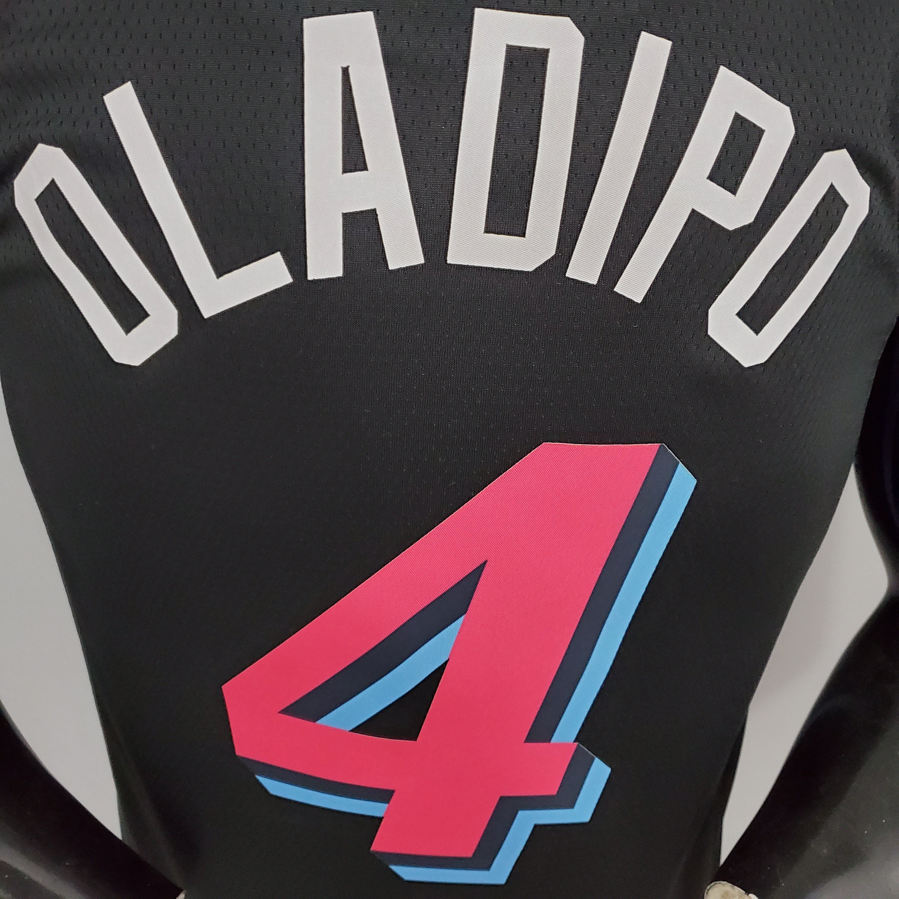 NBA Men Miami Heat Black City #4 OLADIPO Jersey High Quality Name and Number Print - leoleo123123